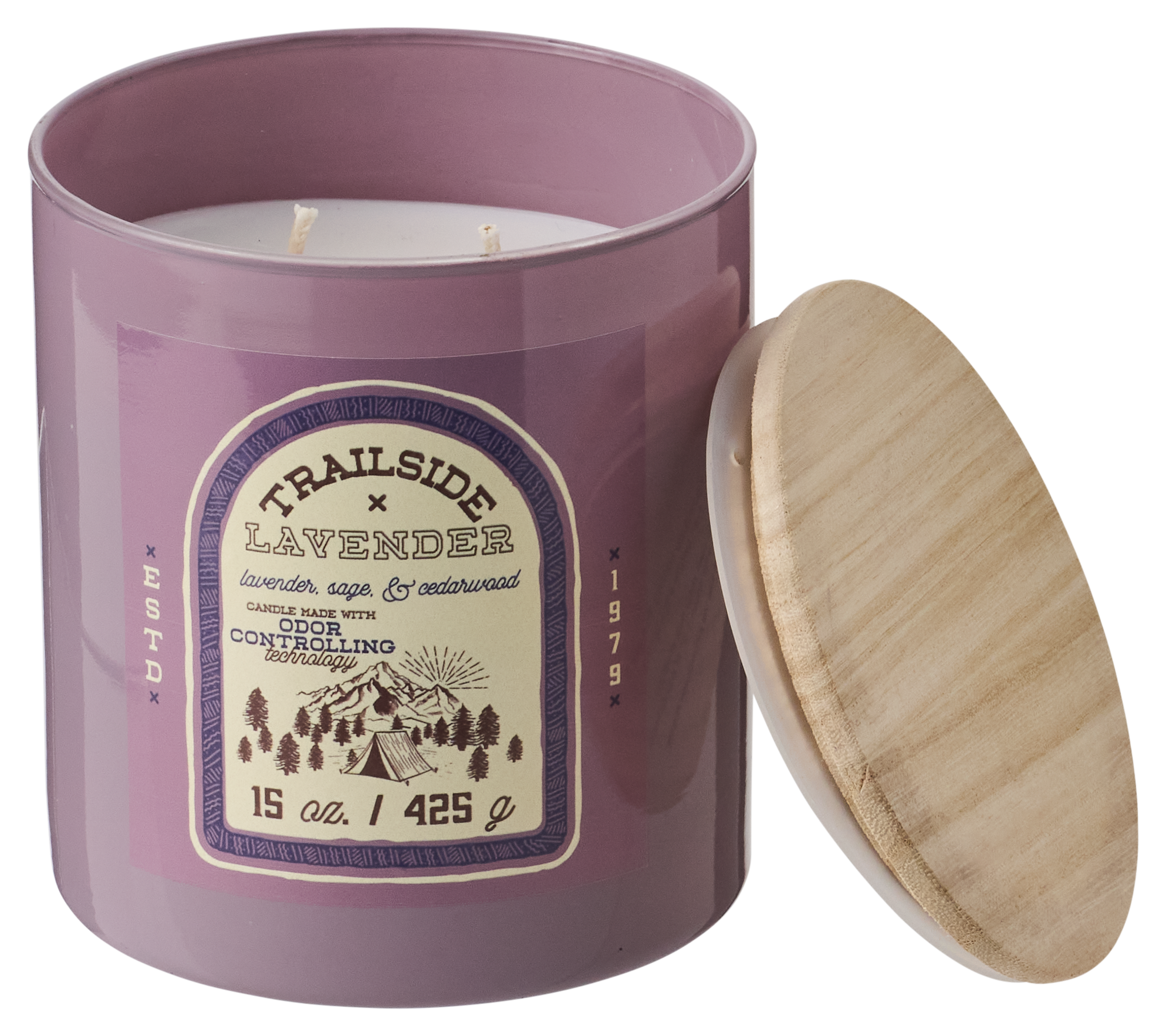 Image of House of Velas Odor-Controlling Candle - Trailside Lavender