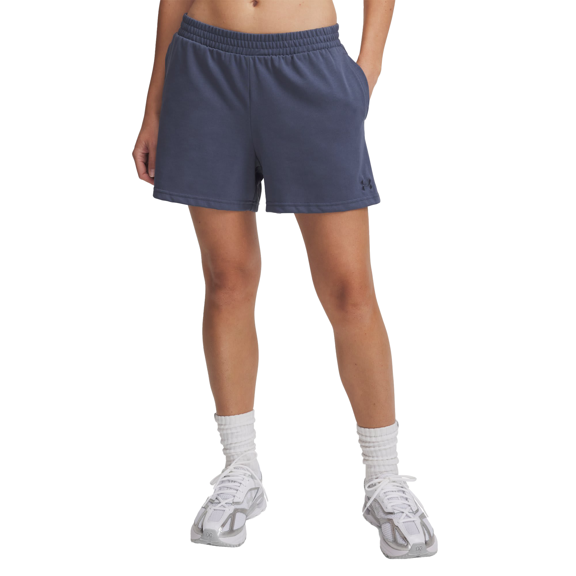 Image of Under Armour Rival Knit Shorts for Ladies - Downpour Gray/Downpour Gray - LG