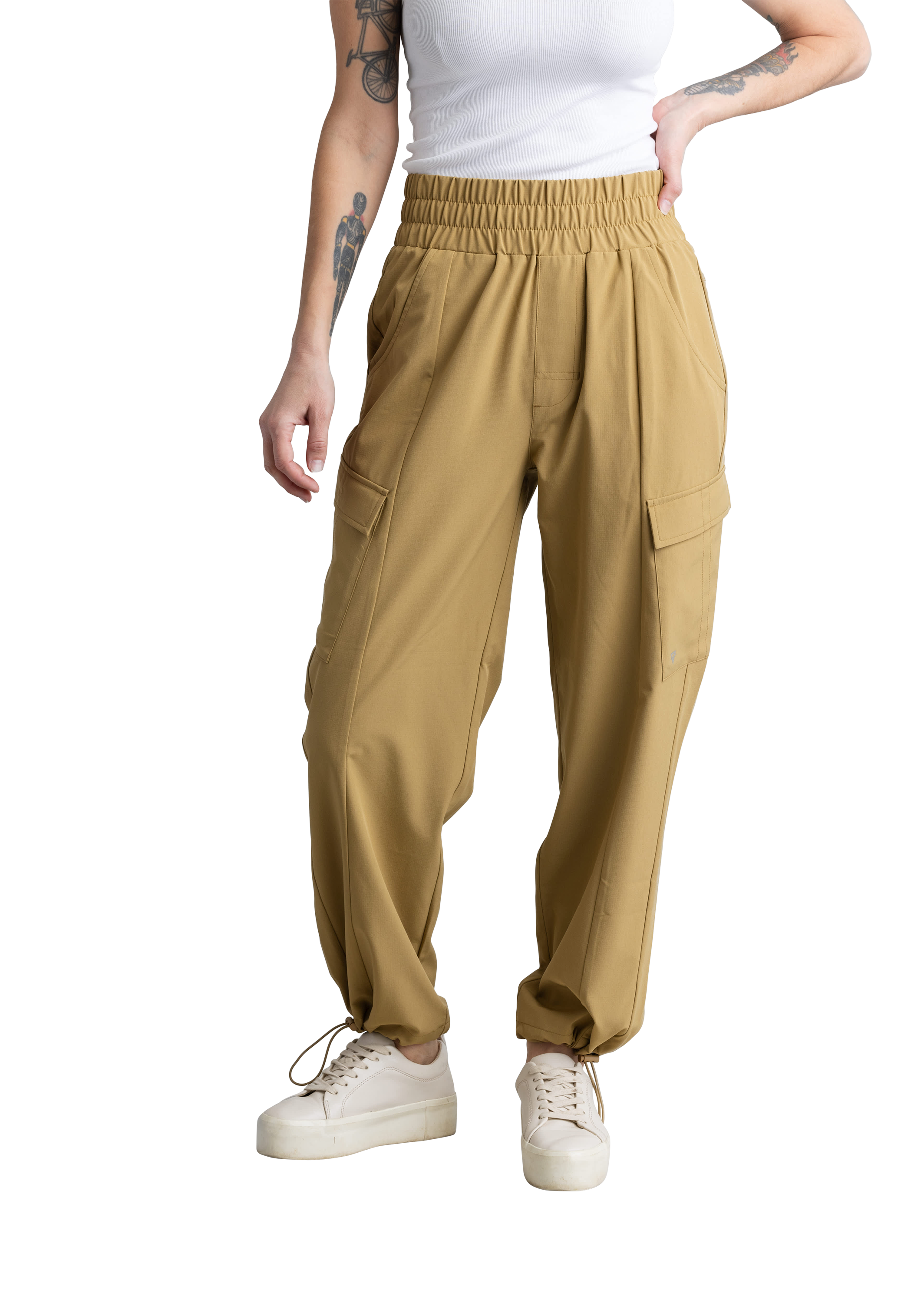 Image of LIV Outdoor Cascade Stretch Woven Ripstop Cinch Pants for Ladies - Prairie Sand - L