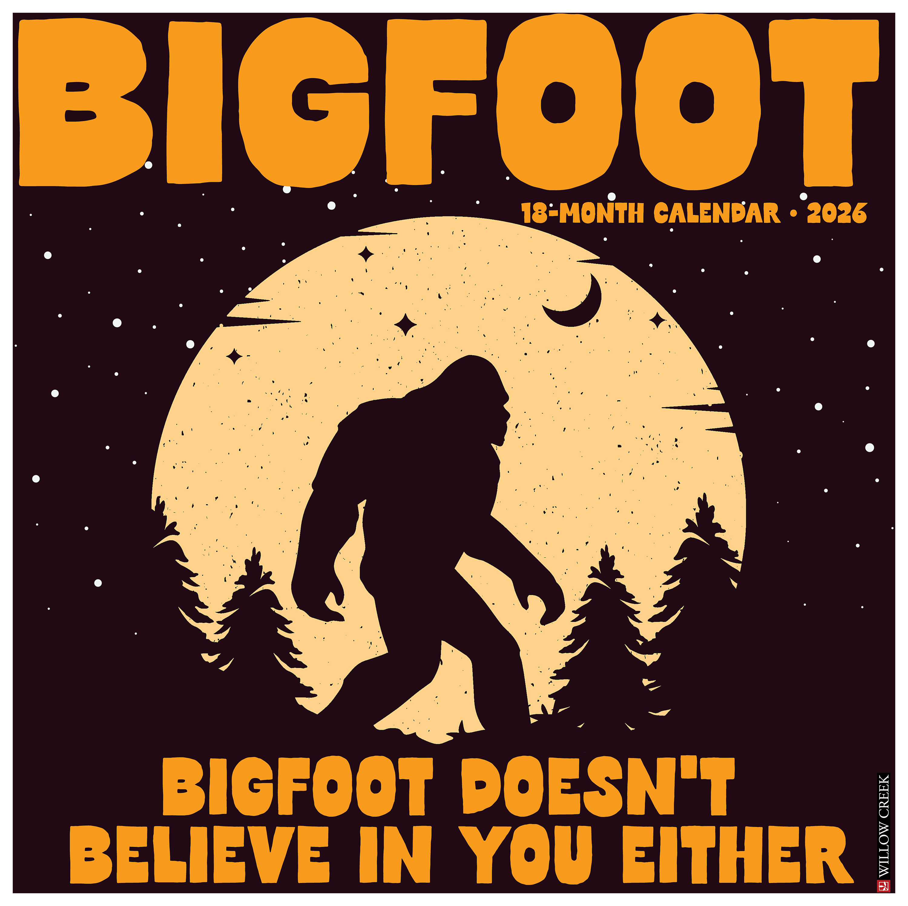 Image of Willow Creek Press 2026 Bigfoot 18-Month Wall Calendar