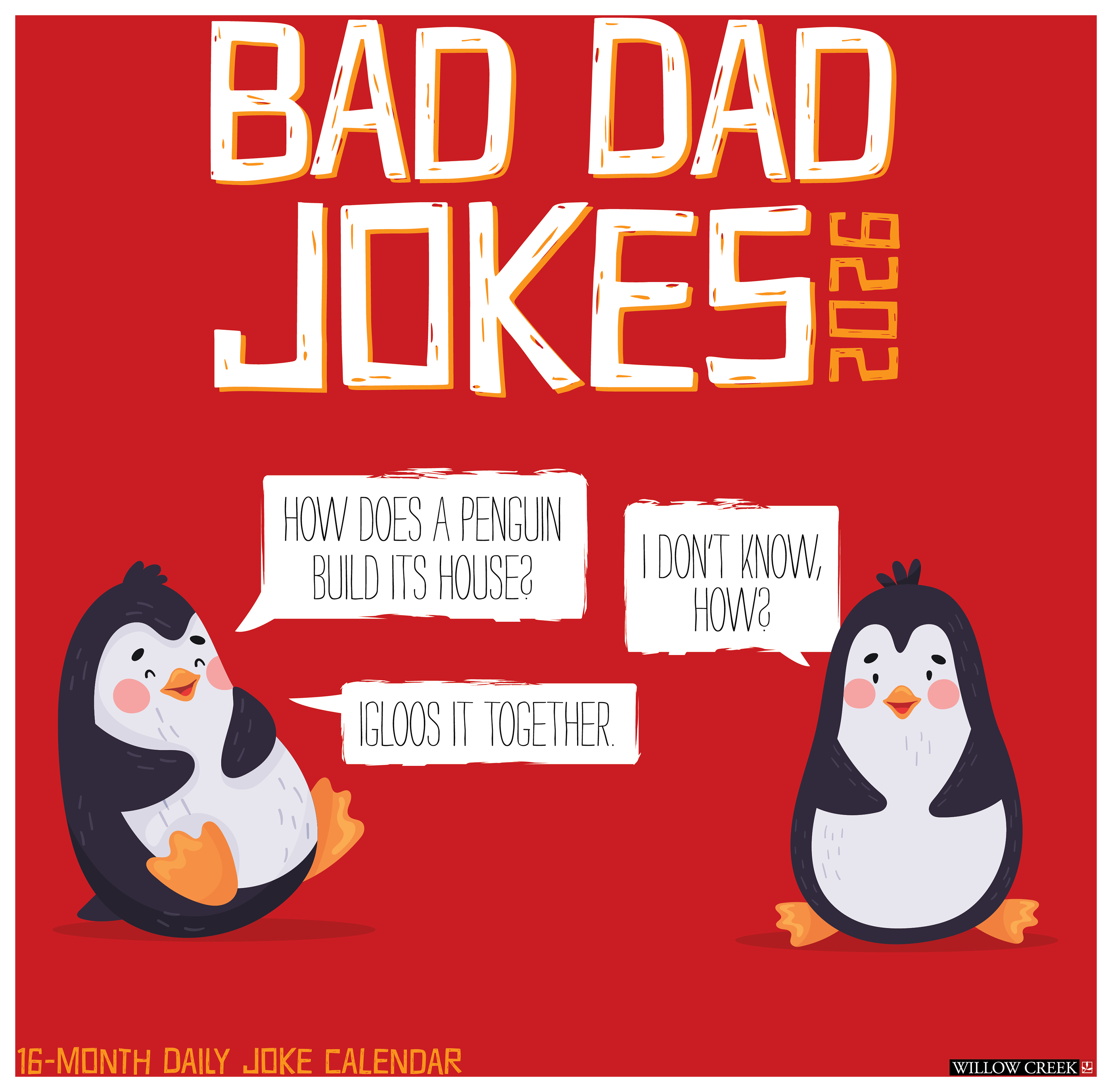 Image of Willow Creek Press 2026 Bad Dad Jokes 18-Month Wall Calendar
