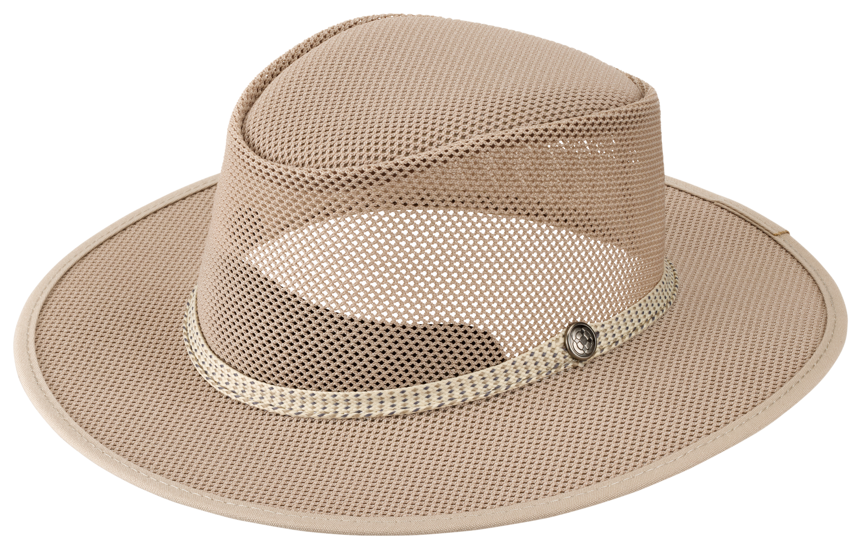 American Hat Makers Mesh Crown Outback Hat - Light Beige
