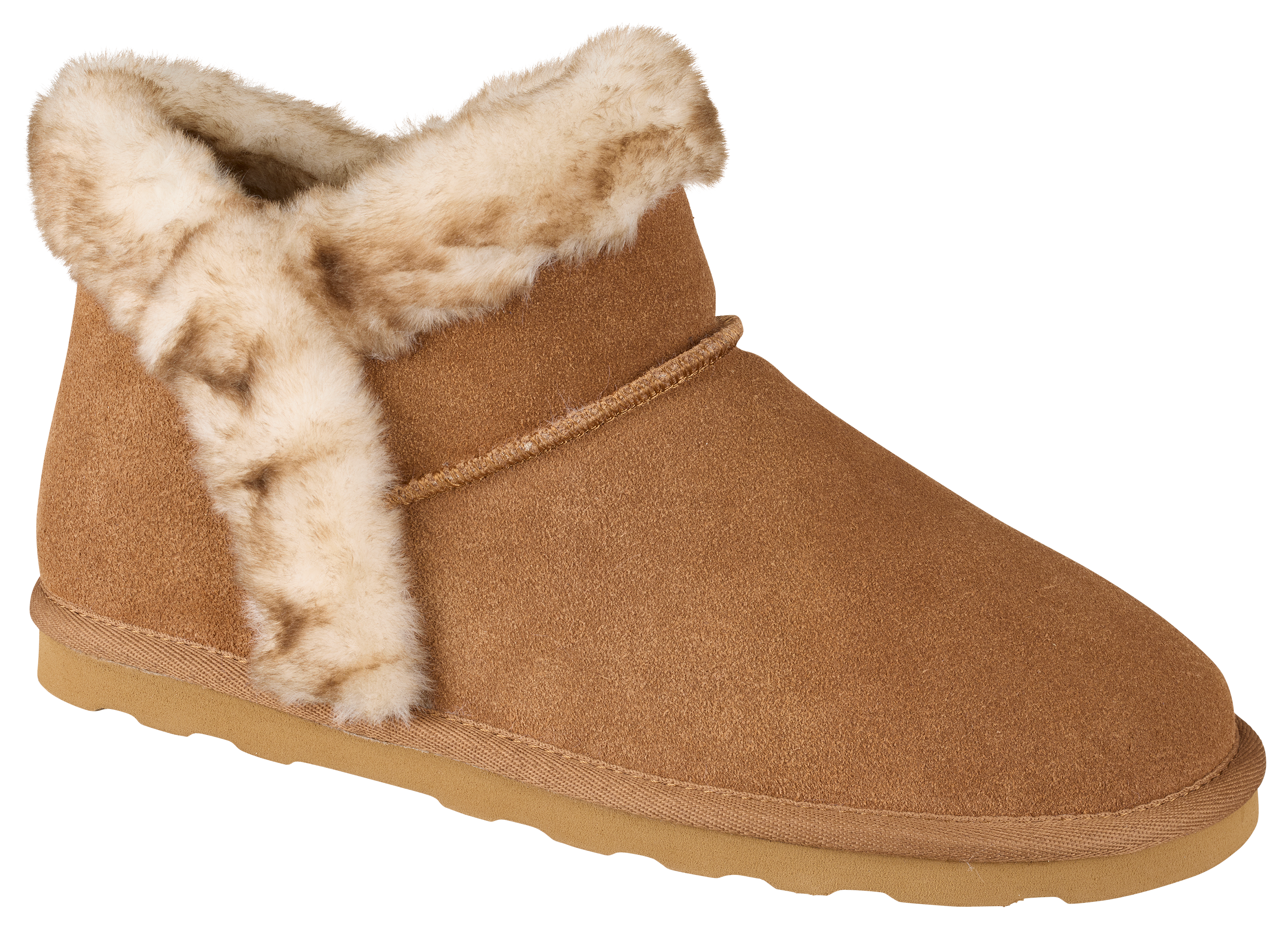 Image of Natural Reflections Willa Fur Collar Moccasins for Ladies - Tan