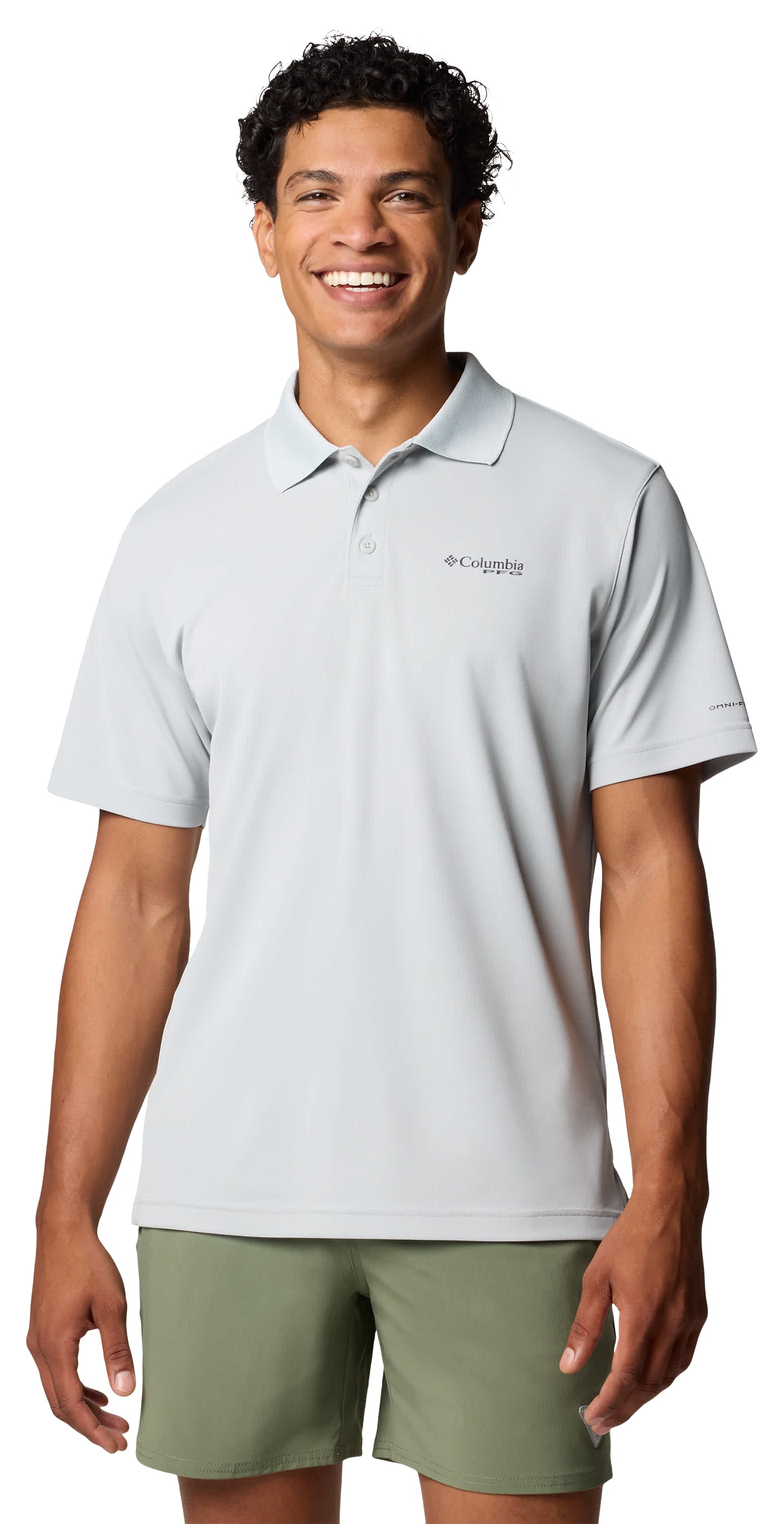 Image of Columbia Freezer Short-Sleeve Polo for Men - Cool Grey