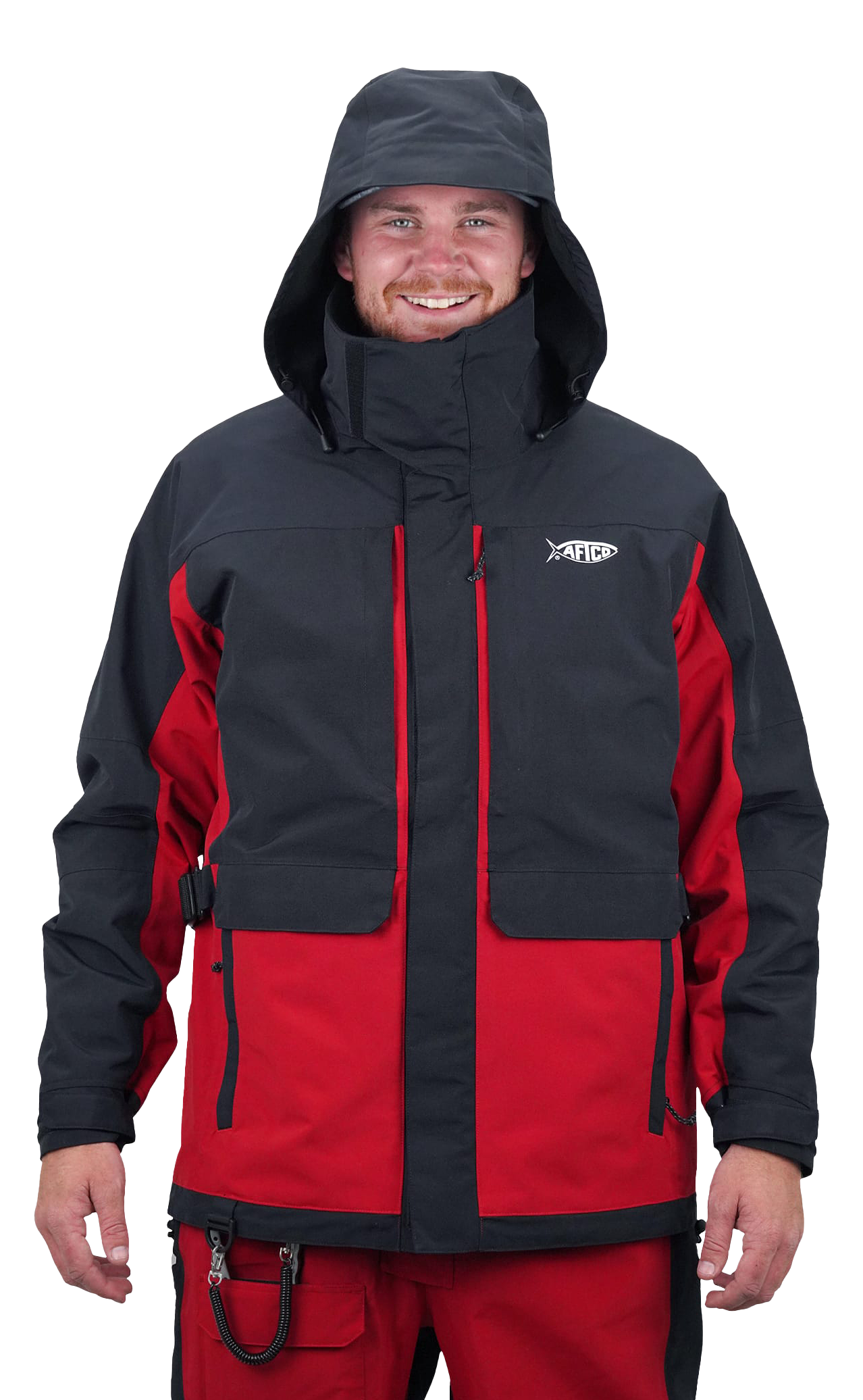 Image of AFTCO Hydronaut Heavy-Duty Waterproof Jacket - True Red - XL