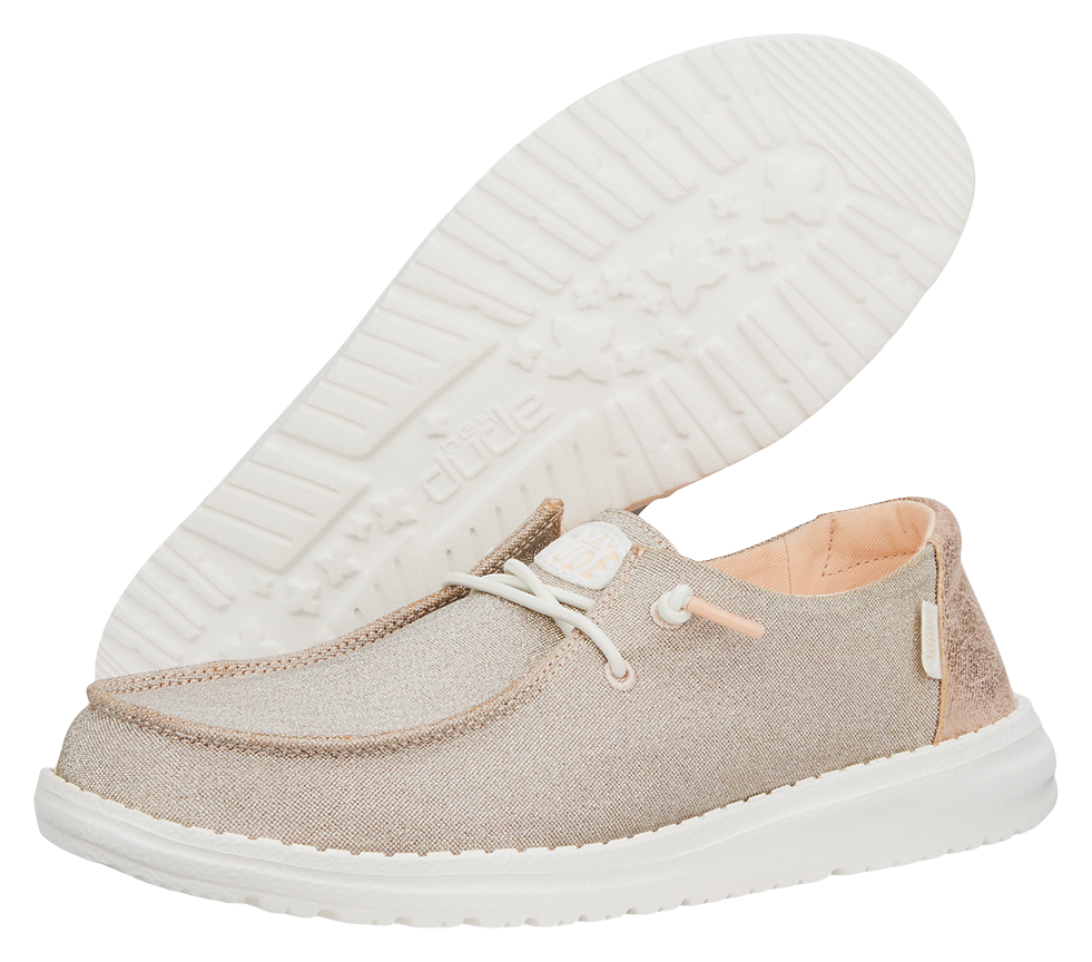 HEYDUDE Wendy Metallic Sparkle Casual Shoes for Ladies