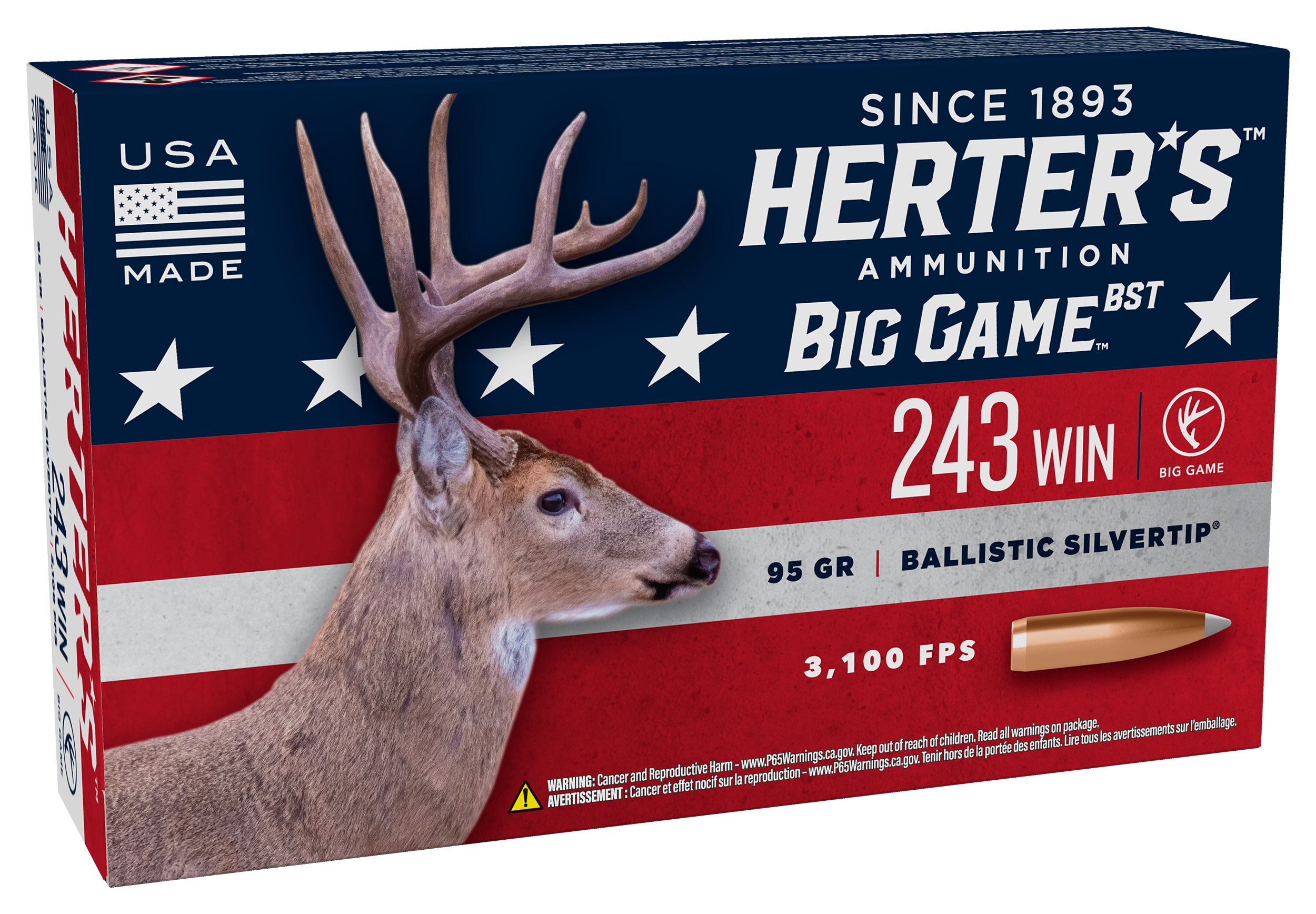 Image of Herters Big Game BST .243 Win 95 Grain Centerfire Rifle Ammo
