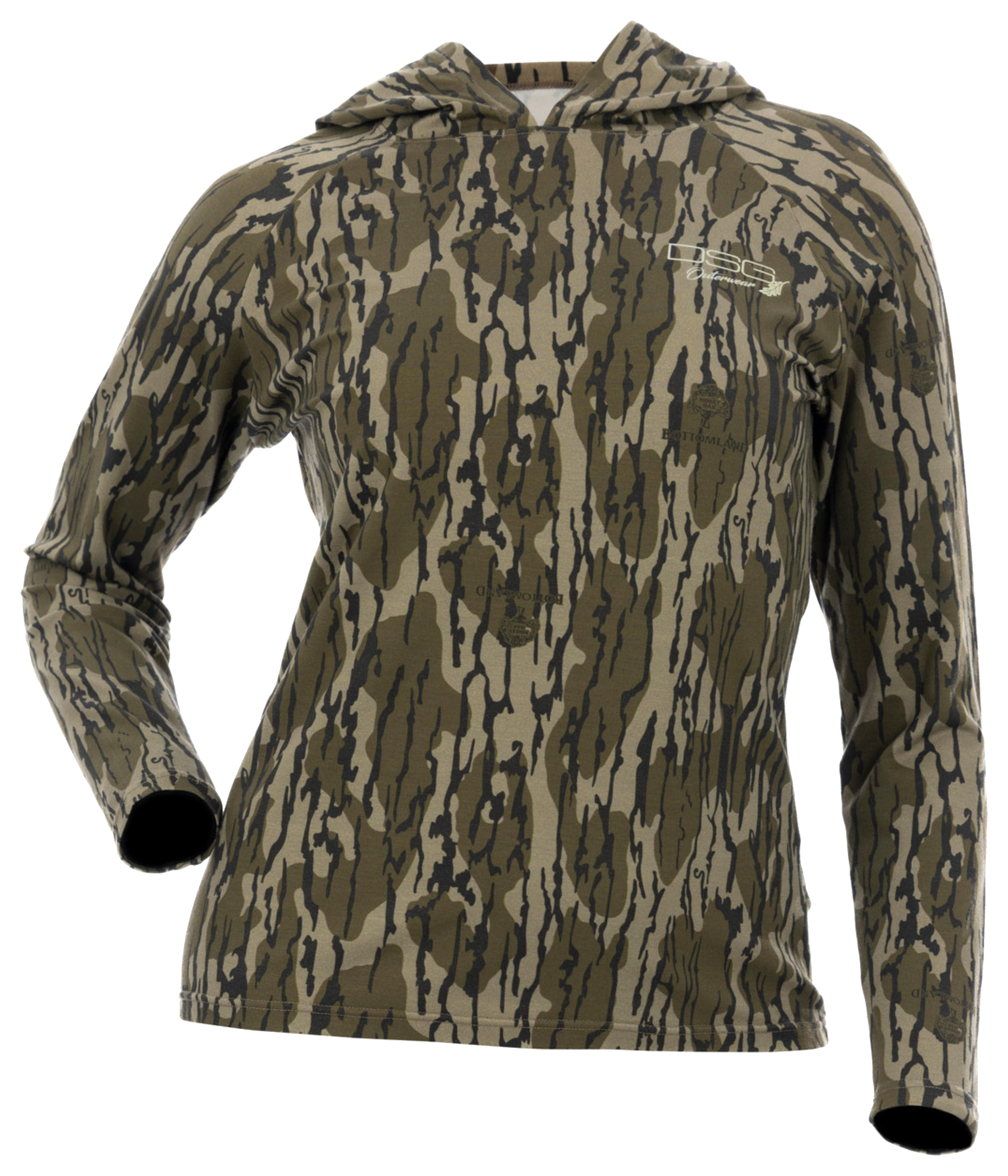 Image of DSG Outerwear Bamboo Hooded Long-Sleeve Shirt for Ladies - Mossy Oak Original Bottomland - XL