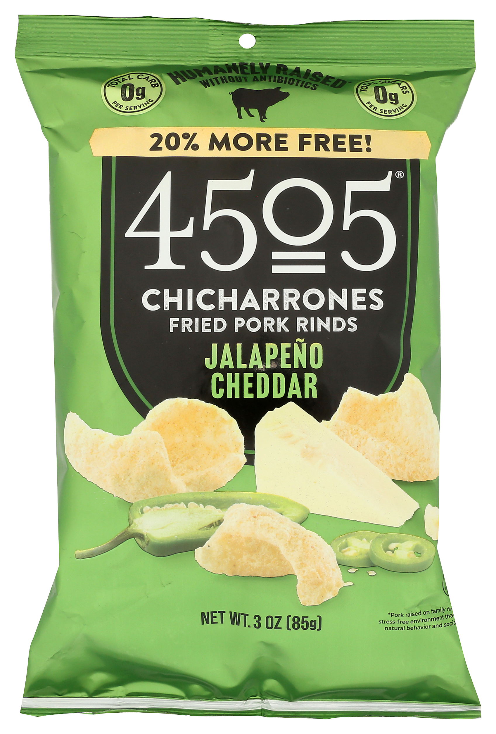 Image of 4505 Meats 4505 Chicharrones Jalapeno Cheddar Fried Pork Rinds