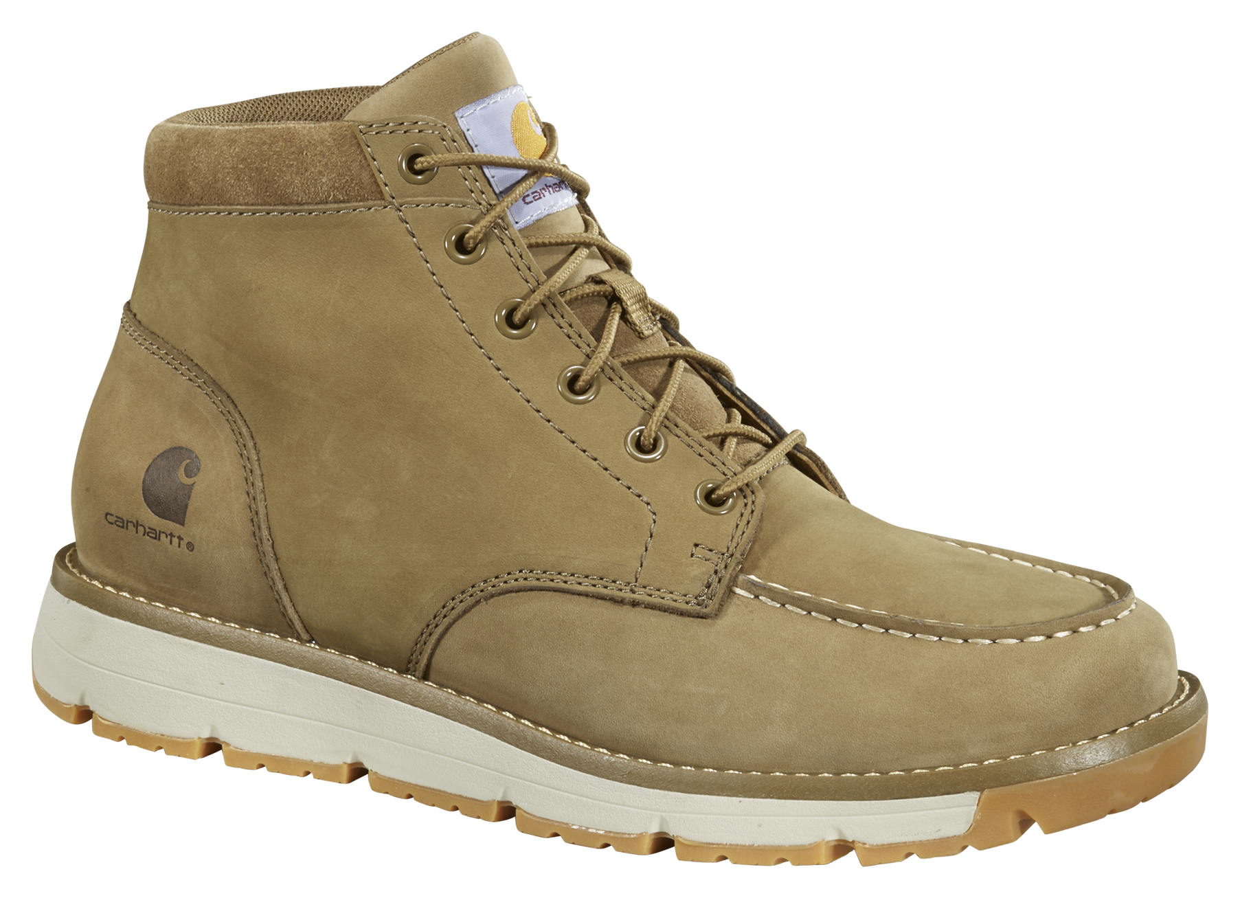 Image of Carhartt Millbrook Moc Steel-Toe Wedge Work Boots for Men - Coyote