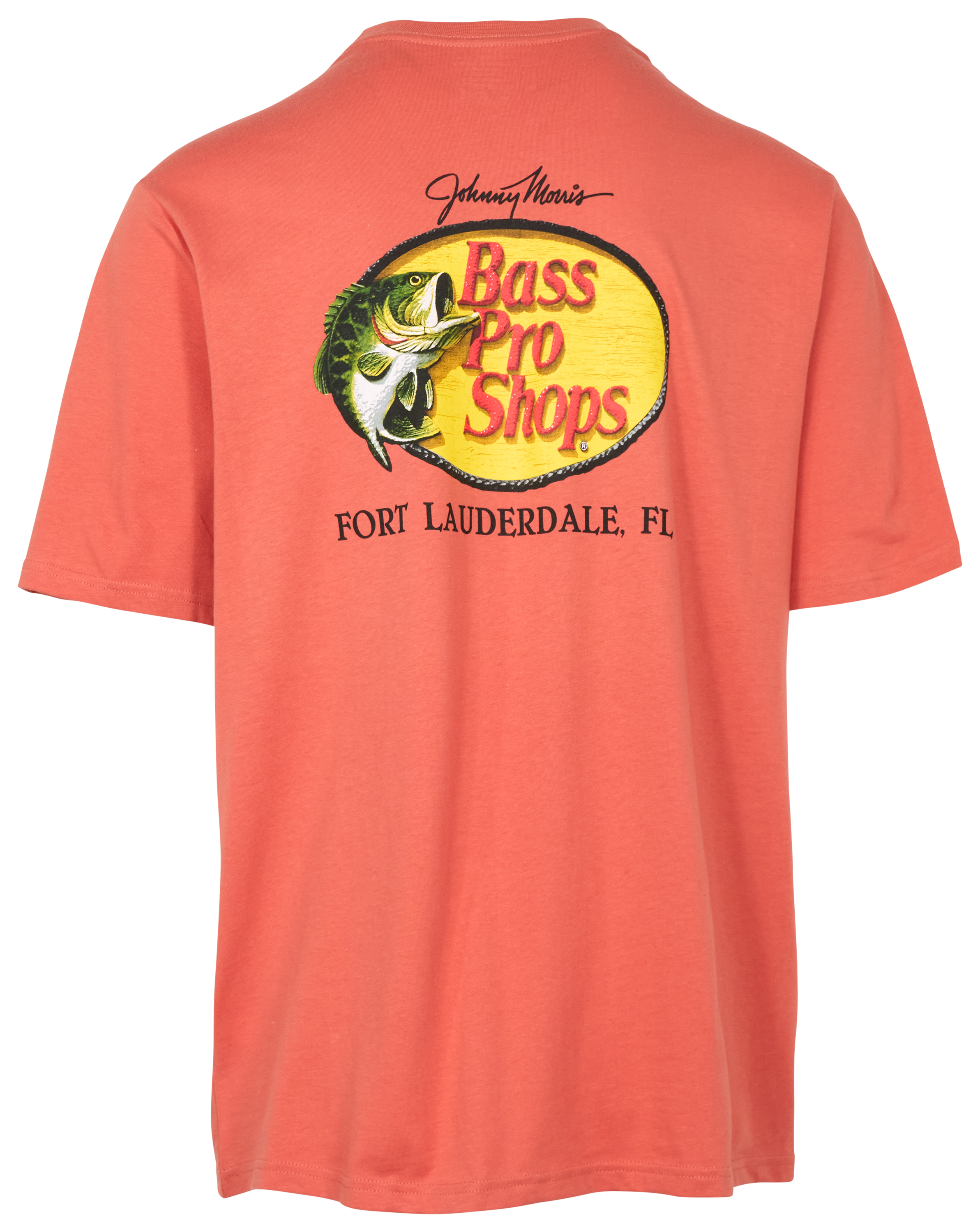Image of Bass Pro Shops Fort Lauderdale Woodcut Logo Short-Sleeve T-Shirt for Men - Apricot Brandy