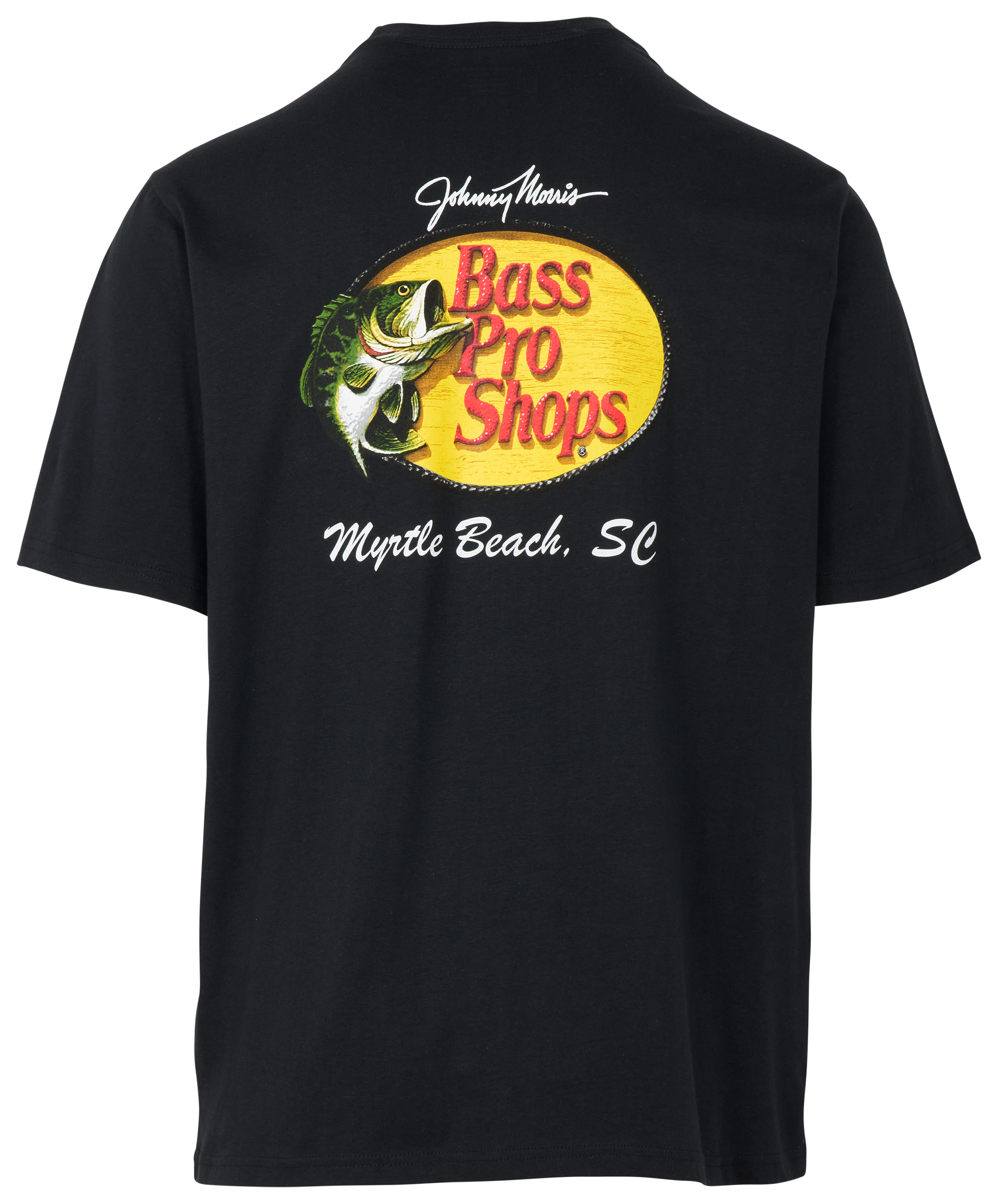 Image of Bass Pro Shops Myrtle Beach Woodcut Logo Short-Sleeve T-Shirt for Men - Black - L