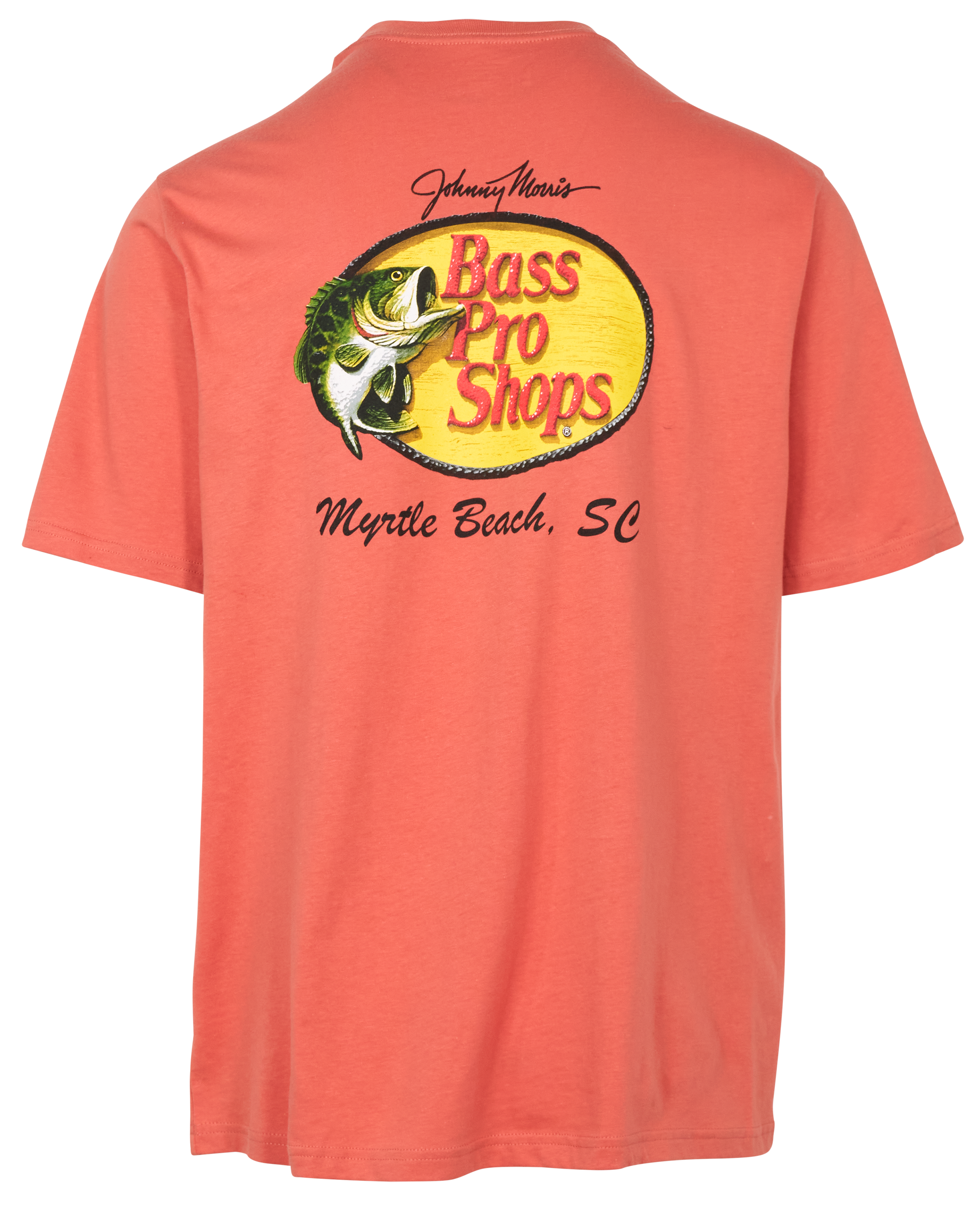 Image of Bass Pro Shops Myrtle Beach Woodcut Logo Short-Sleeve T-Shirt for Men - Apricot Brandy