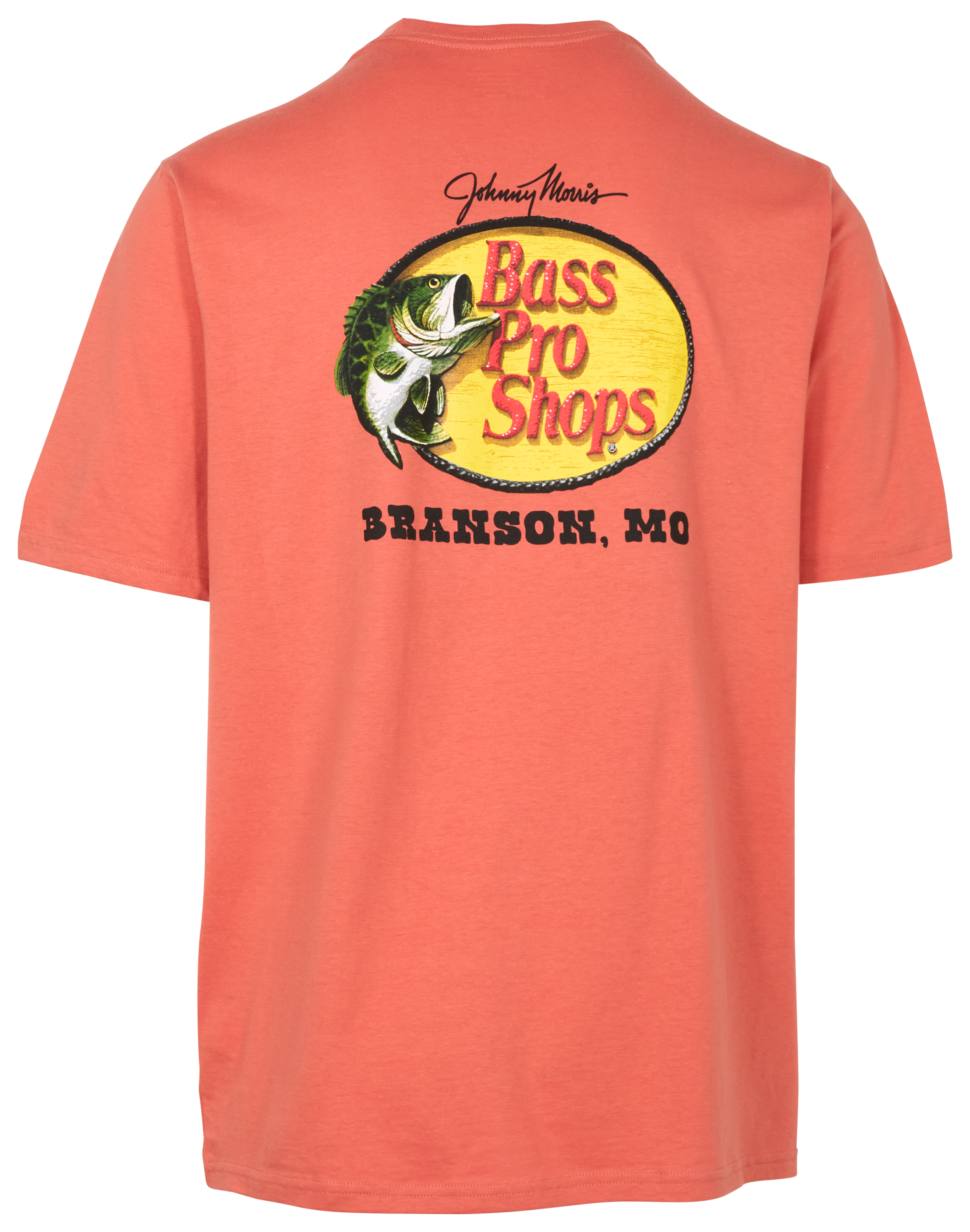 Image of Bass Pro Shops Branson Woodcut Logo Short-Sleeve T-Shirt for Men - Apricot Brandy