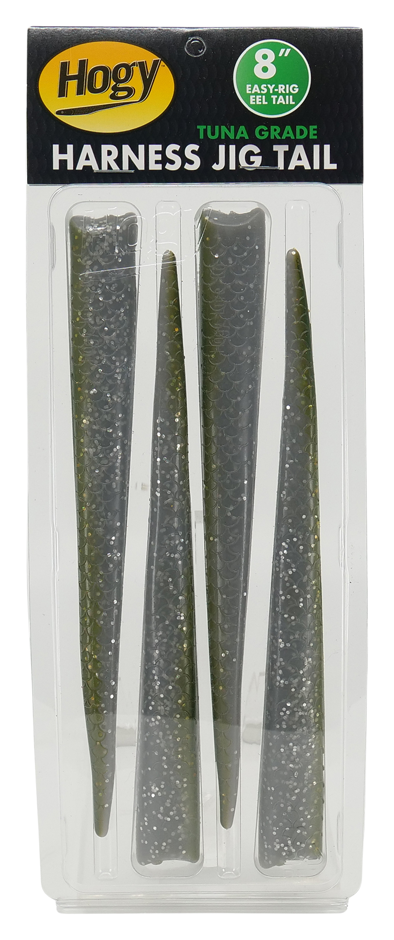 Image of Hogy Harness Jig Tails 4 Pack - Olive Flake