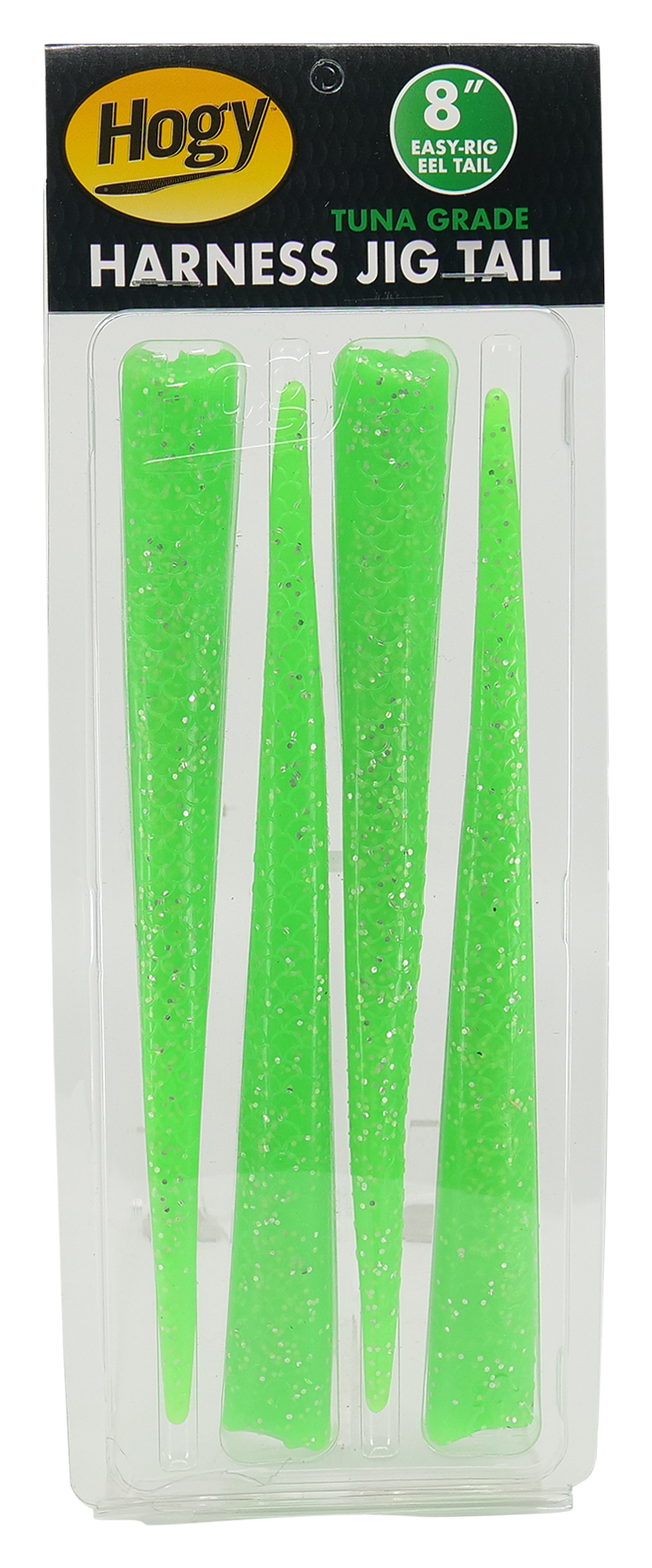 Image of Hogy Harness Jig Tails 4 Pack - Green Flake