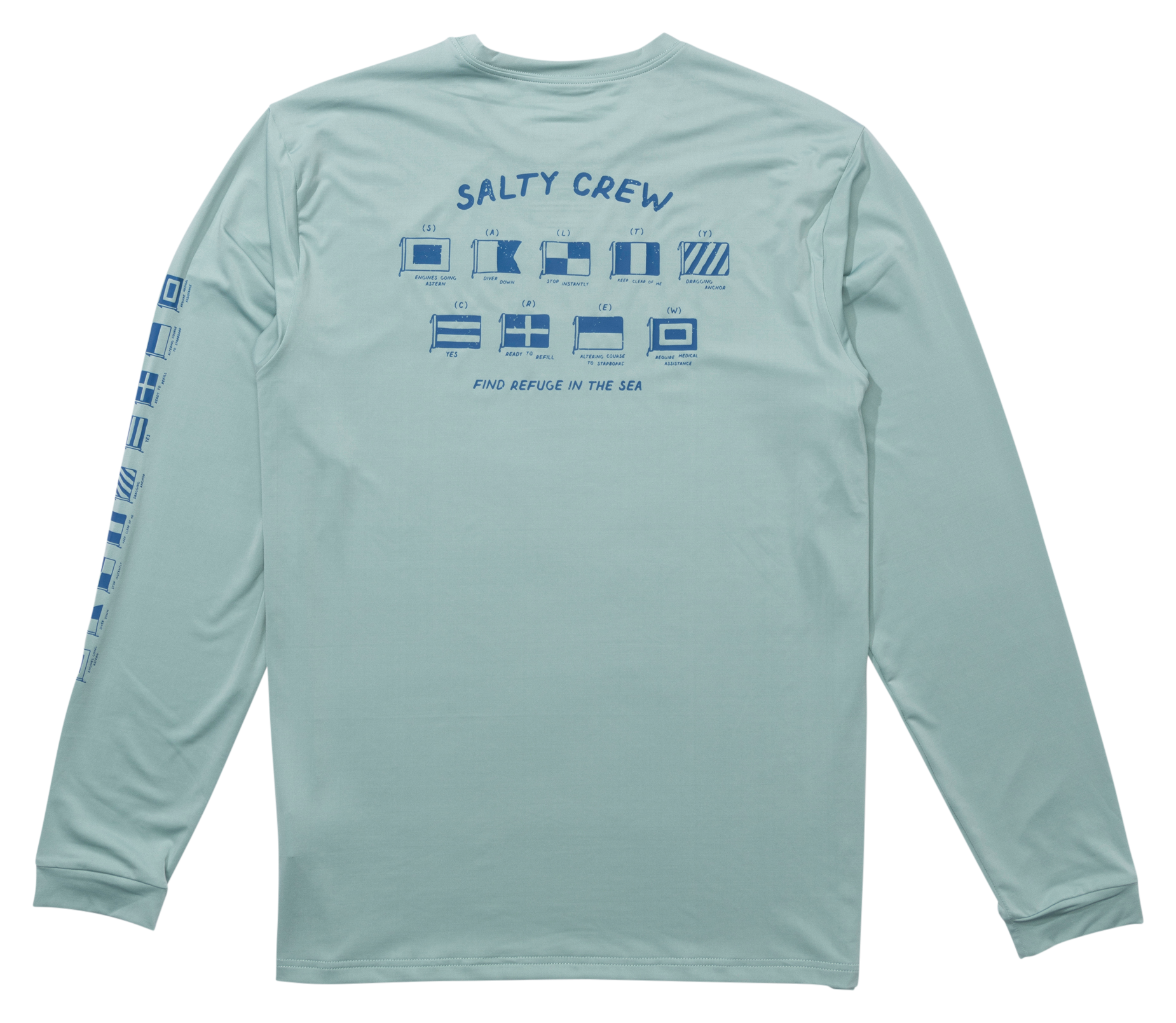Image of Salty Crew Call Sign Long-Sleeve Sunshirt for Men - Marine
