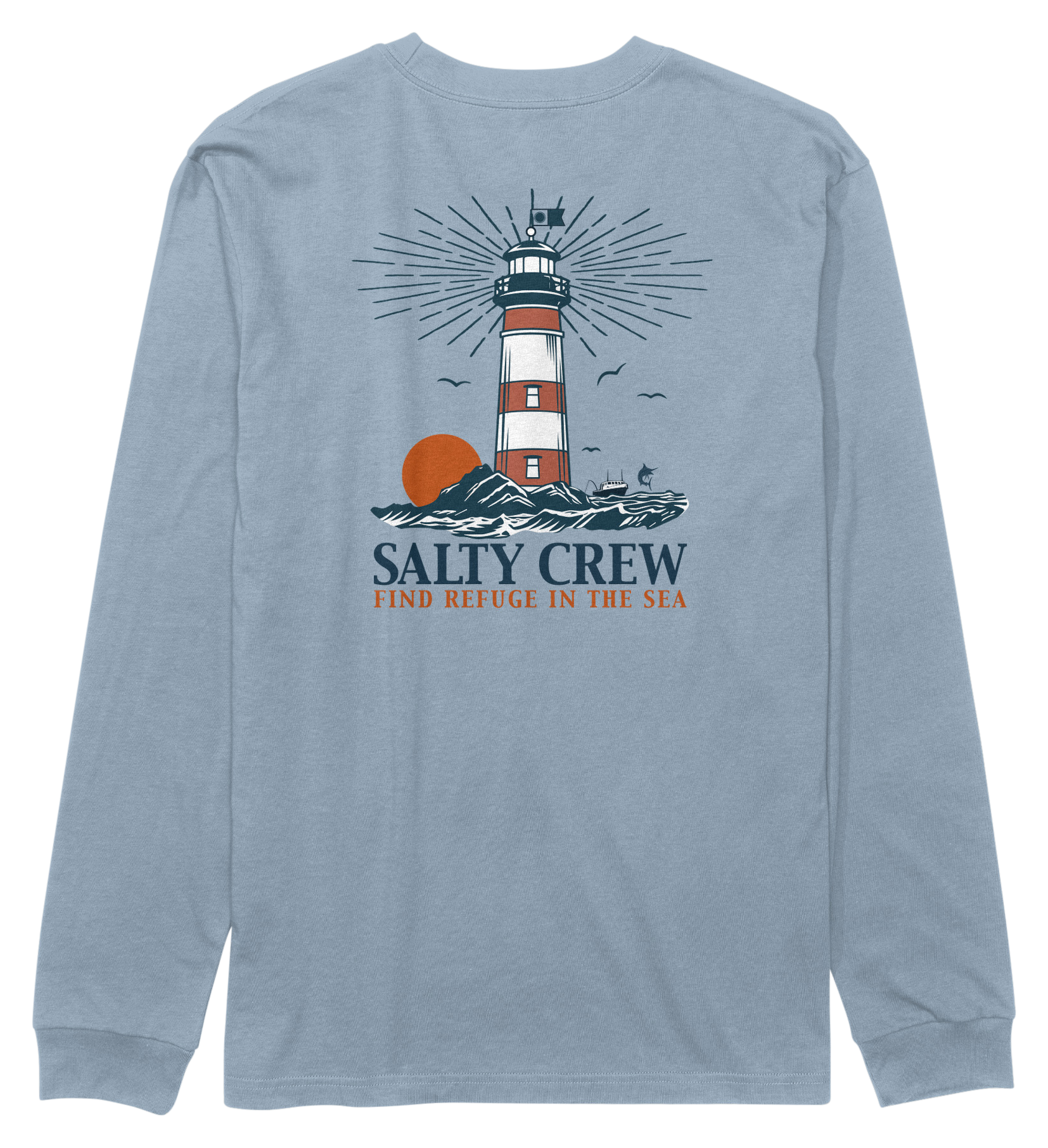 Image of Salty Crew High Beam Long-Sleeve T-Shirt - Blue Fog