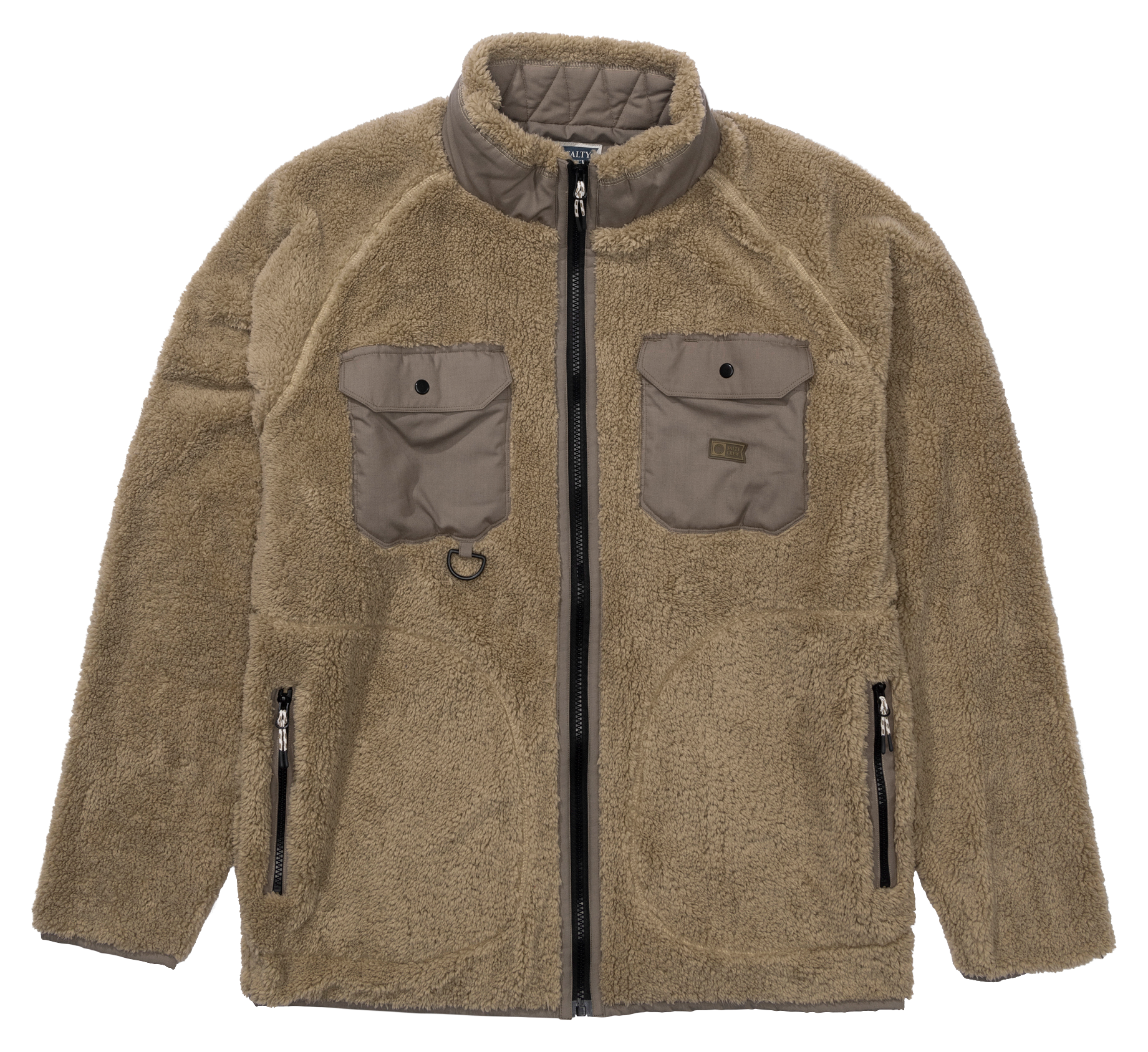 Image of Salty Crew Swellter Sherpa Fleece Jacket for Men - Mushroom - M