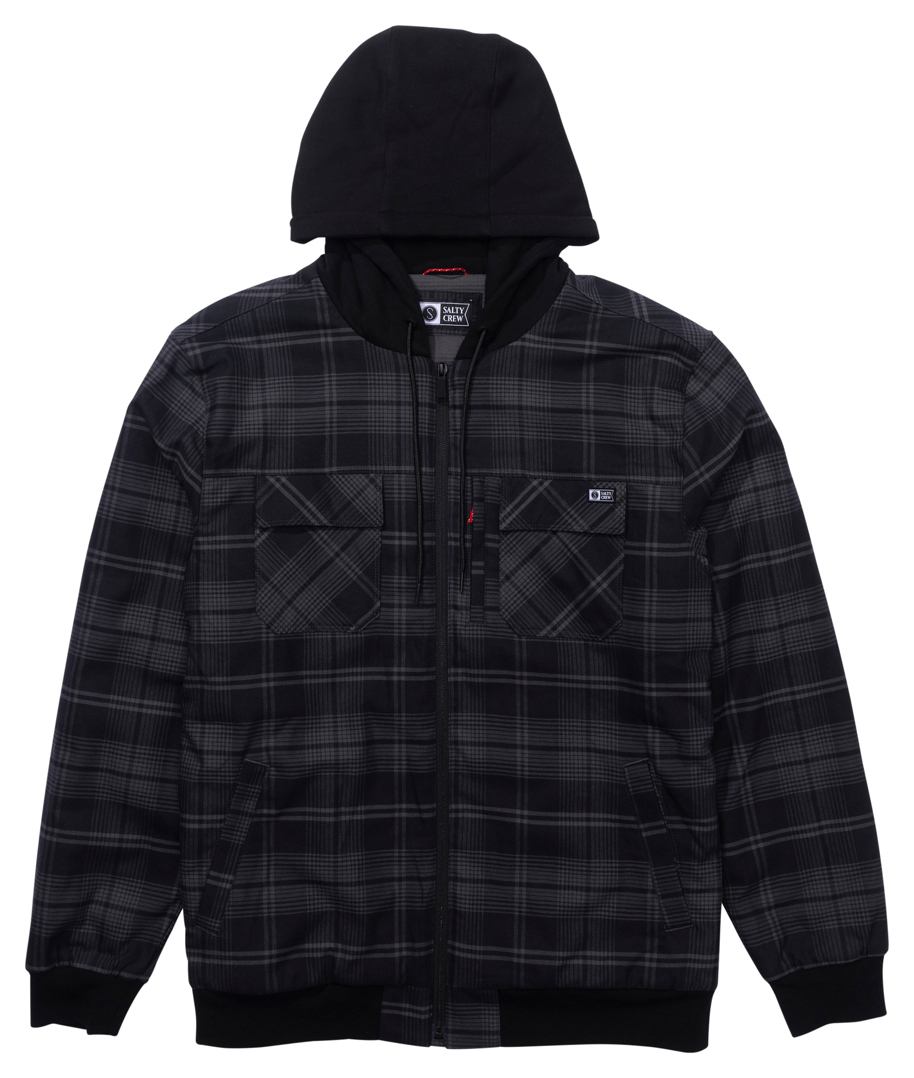 Image of Salty Crew Fathom Tech Hooded Jacket for Men - Black - XL