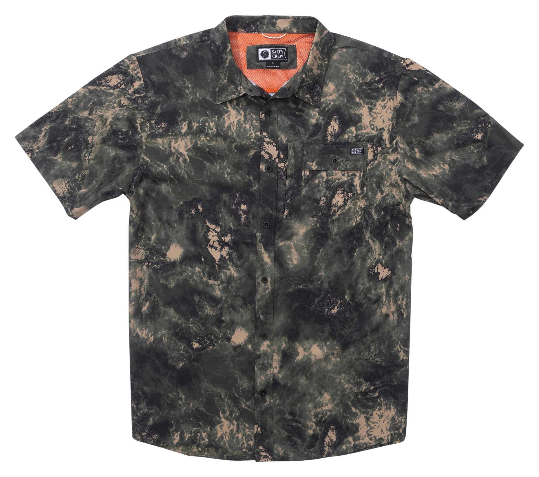 Image of Salty Crew Flagship UV Button-Up Short-Sleeve Shirt for Men