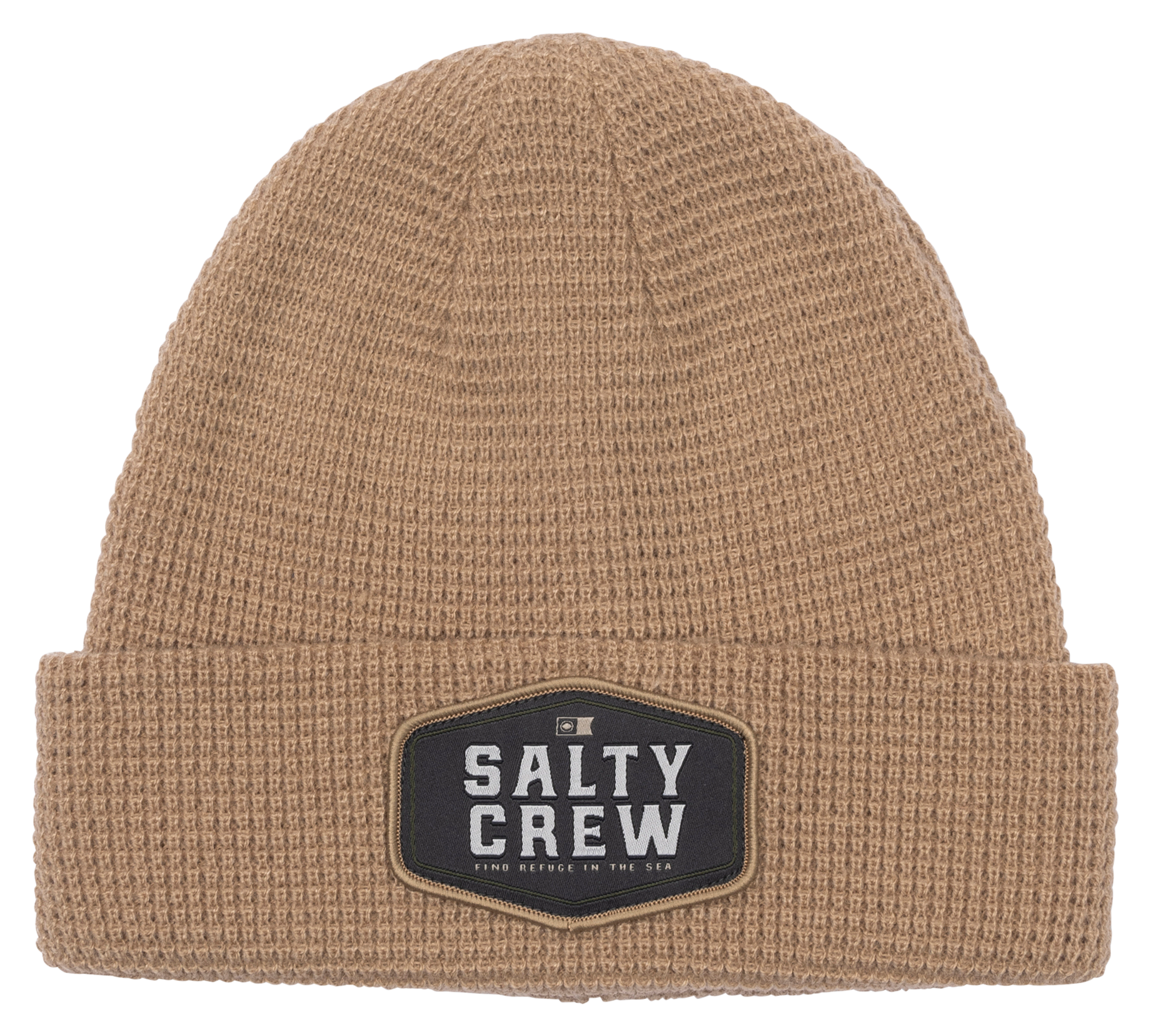 SALTY CREW Logo Patch Coastal Waffle-Knit Beanie