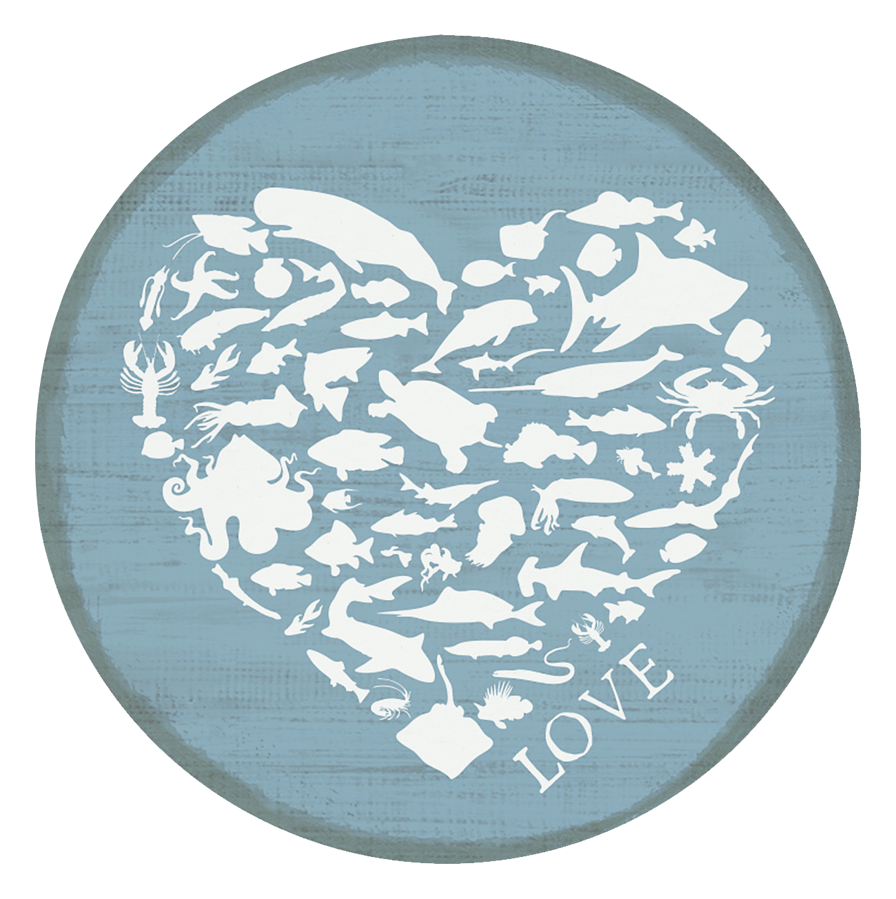 Image of Sincere Surroundings Sea Life Heart Round Magnet