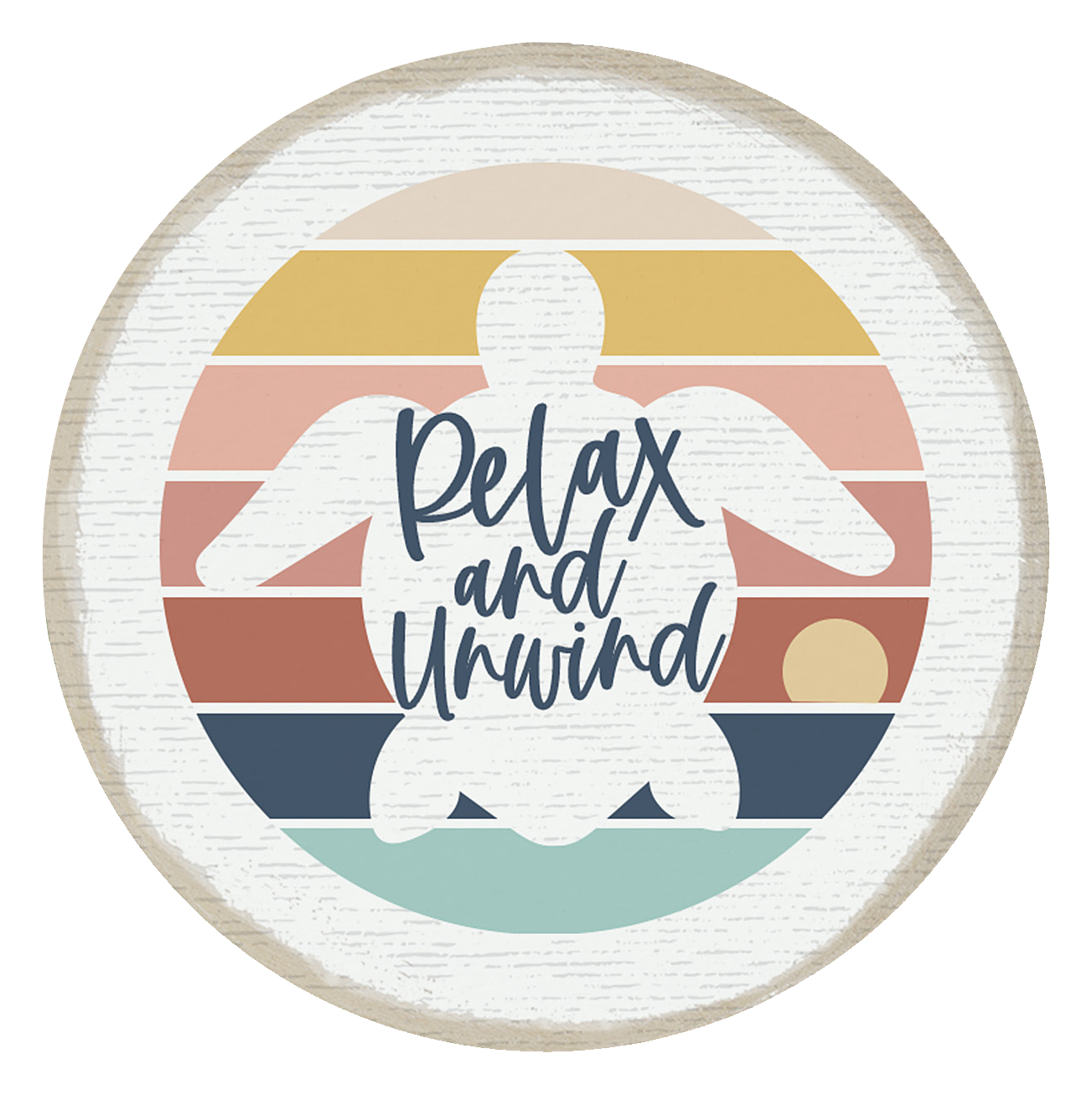 Image of Sincere Surroundings Relax Unwind Turtle Round Magnet