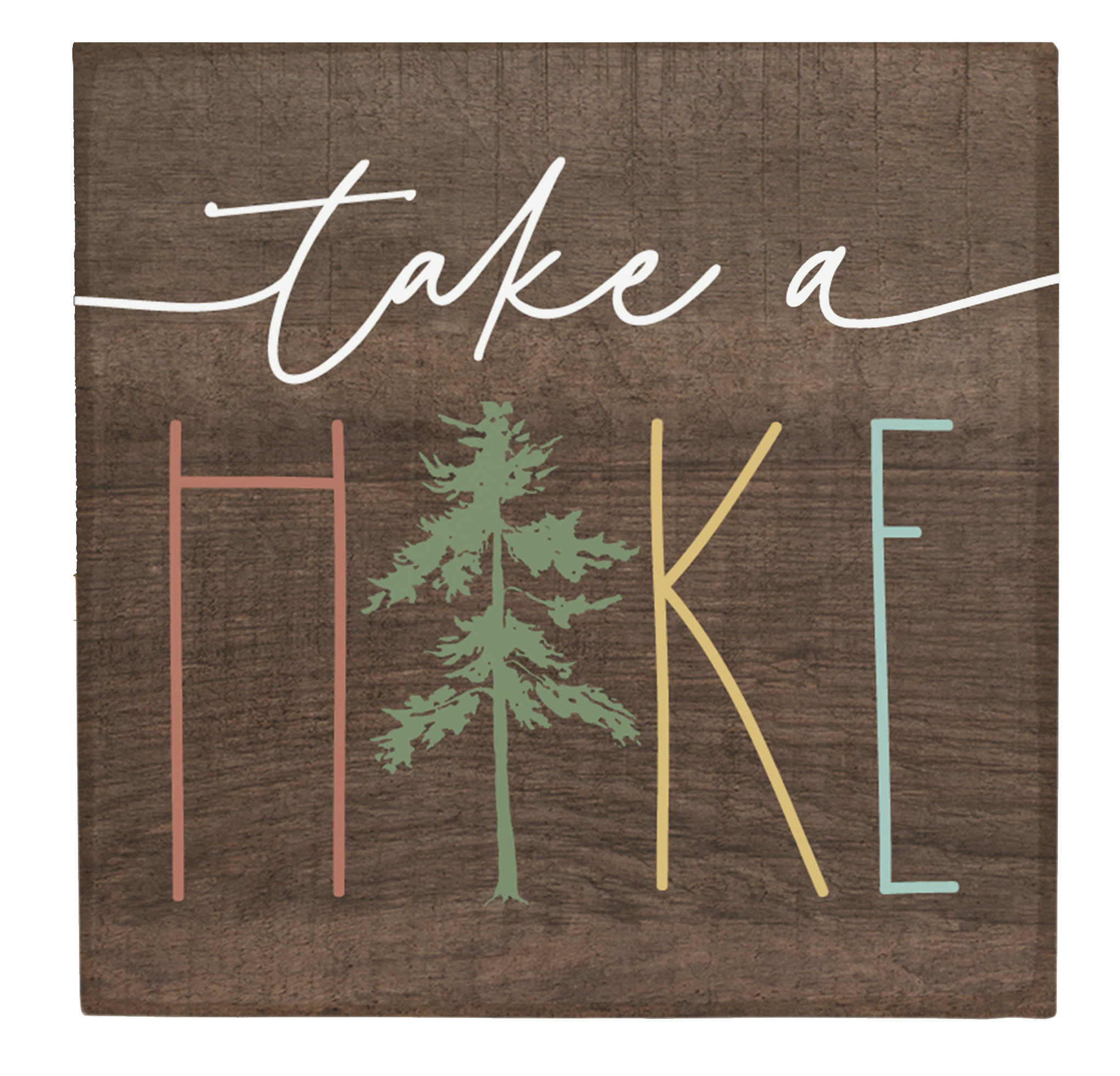 Image of Sincere Surroundings Take A Hike Tree Square Magnet