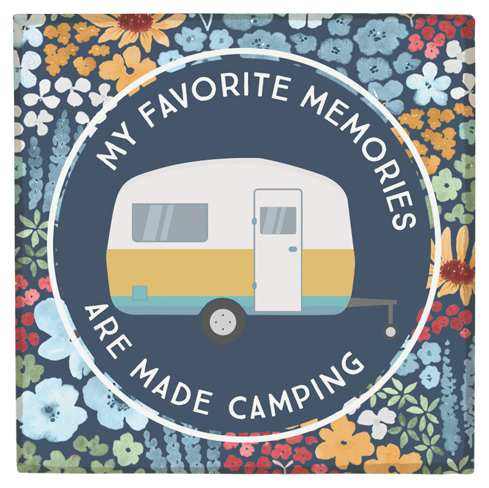 Image of Sincere Surroundings Memories Camping Square Magnet
