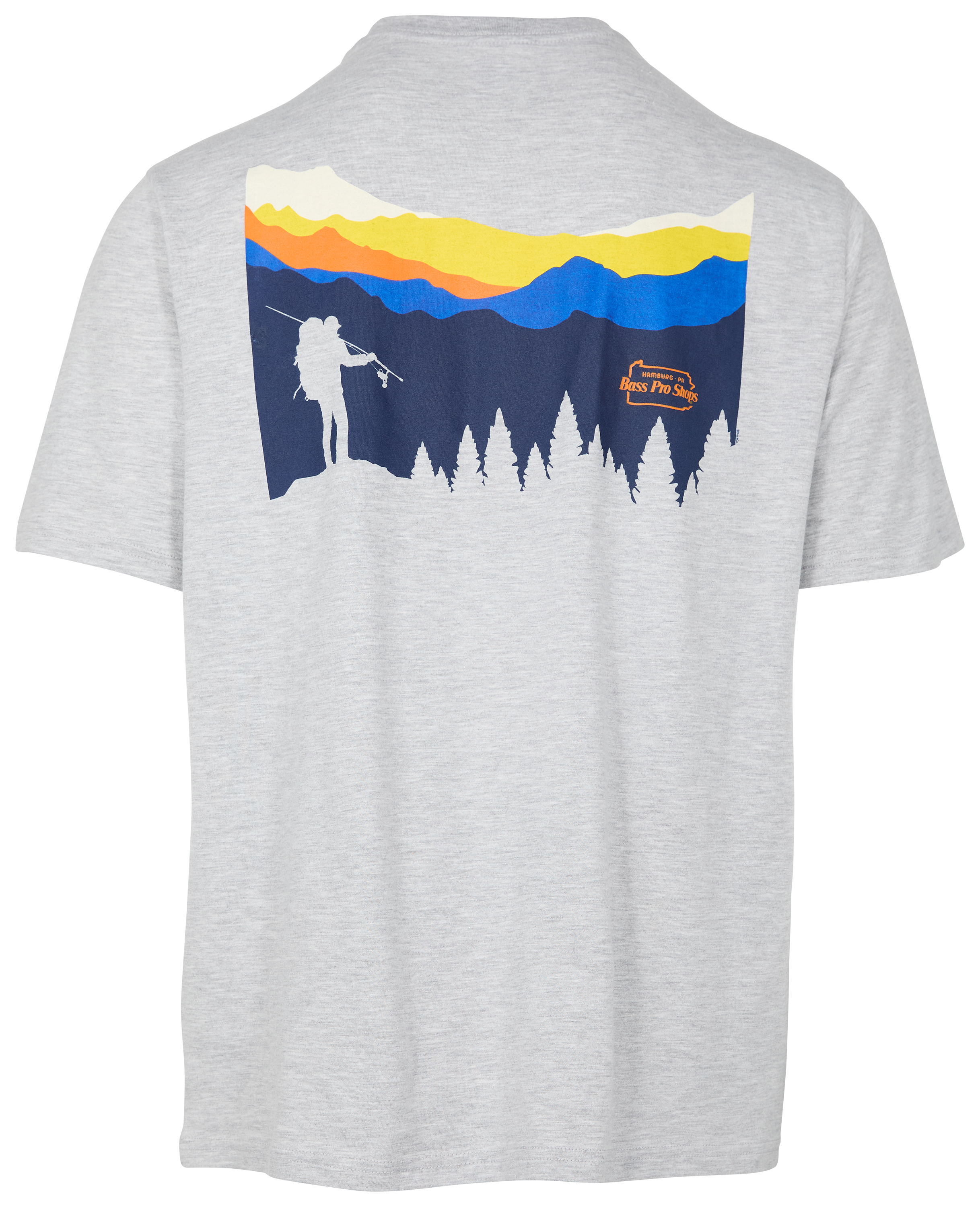 Image of Bass Pro Shops Timberline Fishing Short-Sleeve T-Shirt for Men - Heather Grey - 4XL