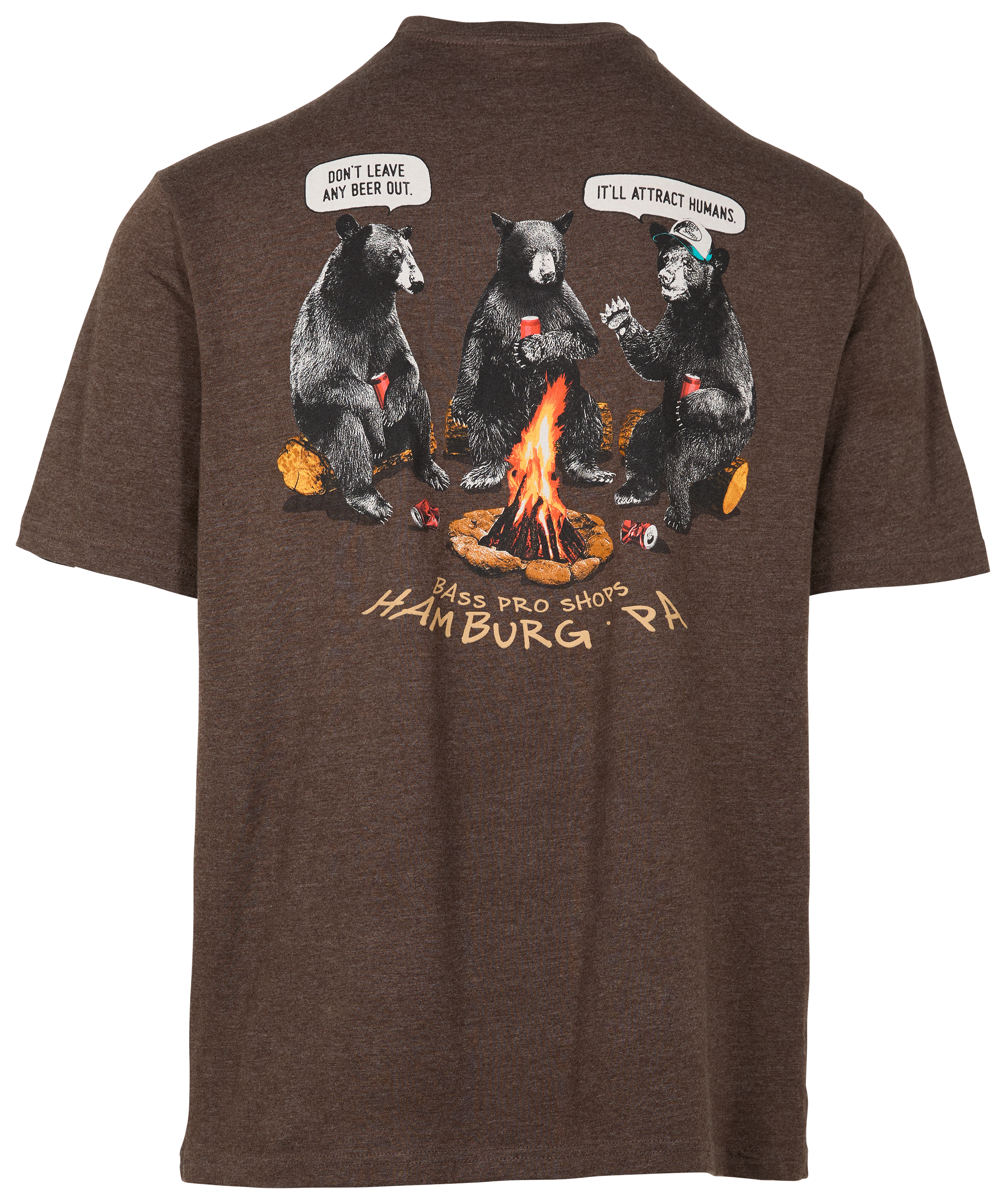 Image of Bass Pro Shops Attract Humans Short-Sleeve T-Shirt for Men - Brown Heather