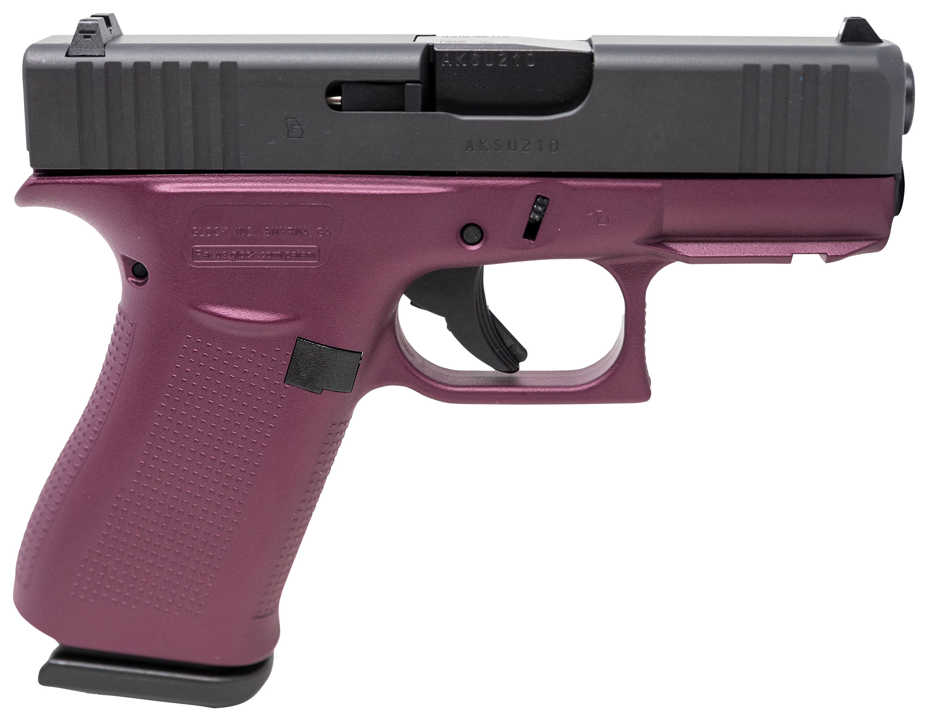 GLOCK 43X SemiAuto Pistol with Accessory Rail and Black Cherry Cerakote Grip