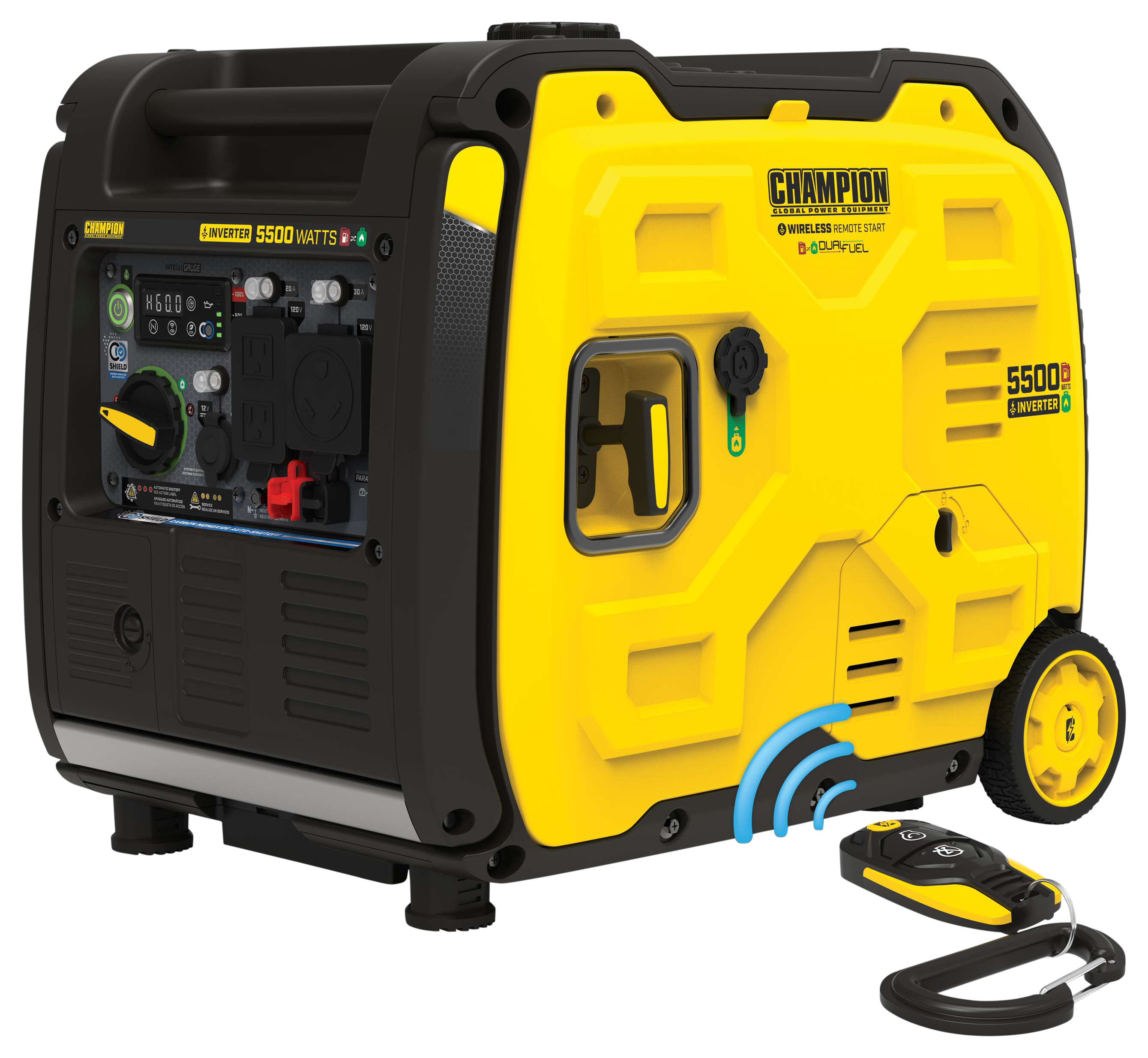 Champion Power Equipment 5,500W Dual-Fuel Wireless-Start Inverter Generator with CO Shield