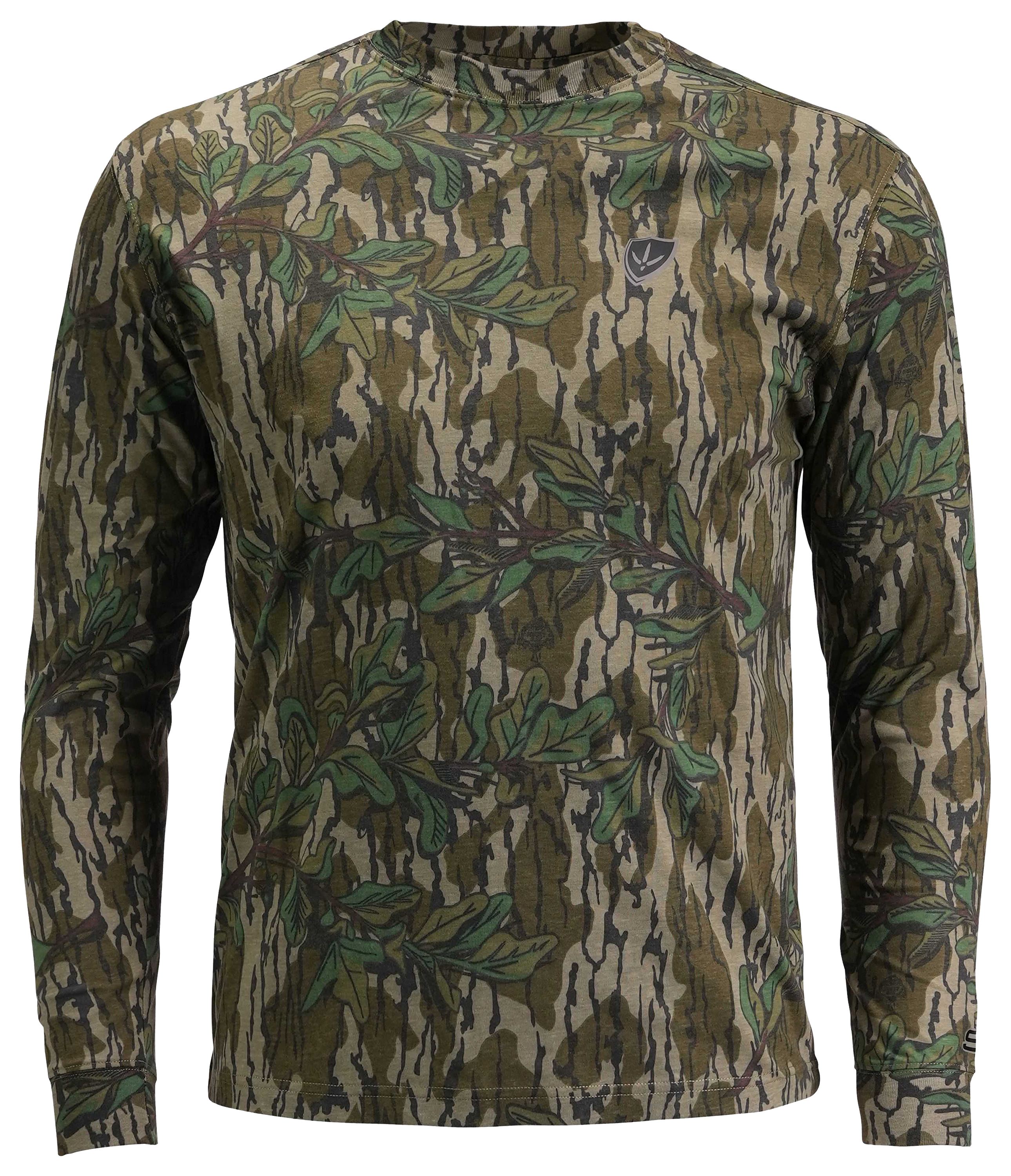 Image of Blocker Outdoors Finisher Fused Cotton Long-Sleeve Shirt for Men - Mossy Oak Greenleaf