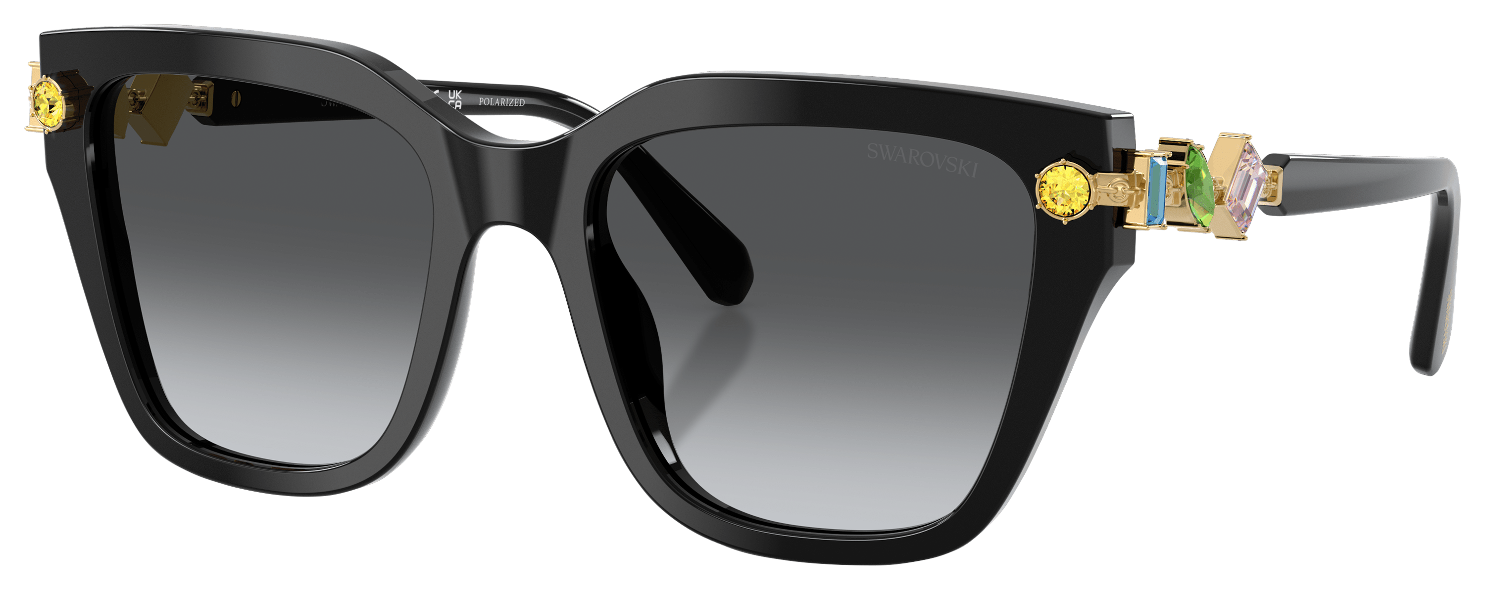 Image of Swarovski SK6041 Polarized Sunglasses for Ladies - Gray Gradient/Black