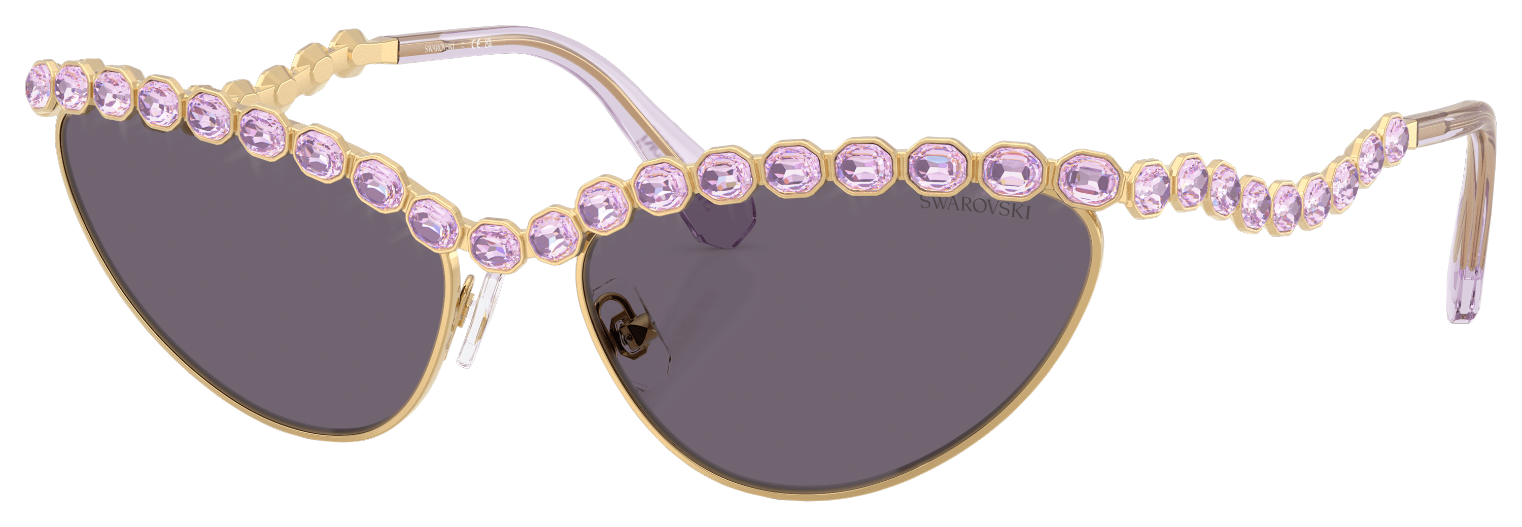Image of Swarovski SK7030 Sunglasses for Ladies - Gold/Violet