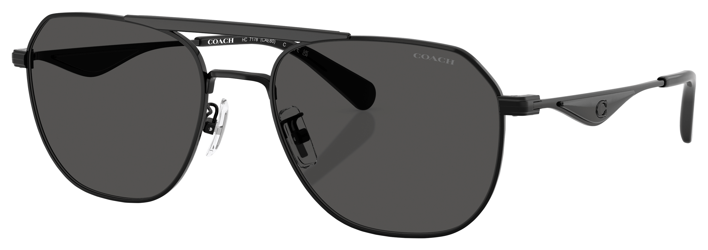 Image of COACH HC7178 Sunglasses for Ladies - Satin Black/Black/Gray - XX-Large