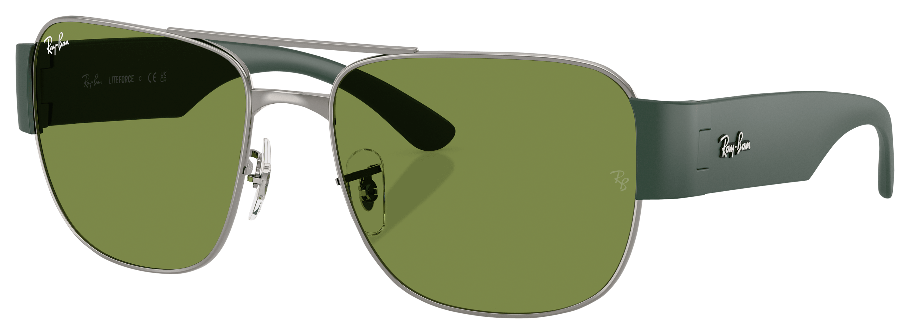 Image of Ray-Ban RB3756 Glass Sunglasses - Green Classic/Polished Gunmetal