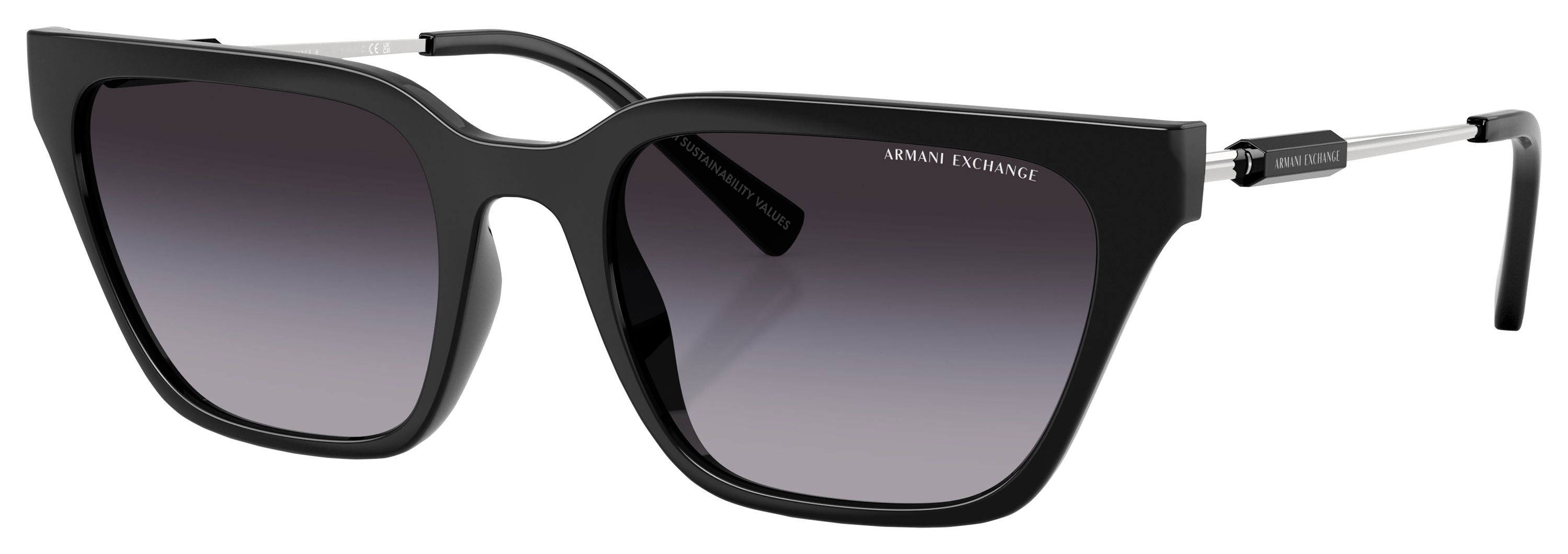 Image of Armani Exchange AX4158S Sunglasses for Ladies - Gray Gradient/Shiny Black