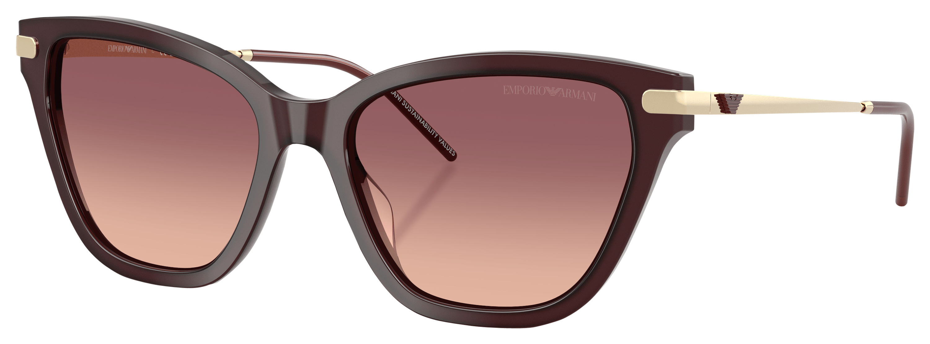 Image of Emporio Armani EA4251 Sunglasses for Ladies - Shiny Opal Bordeaux/Pink/Violet Gradient - X-Large