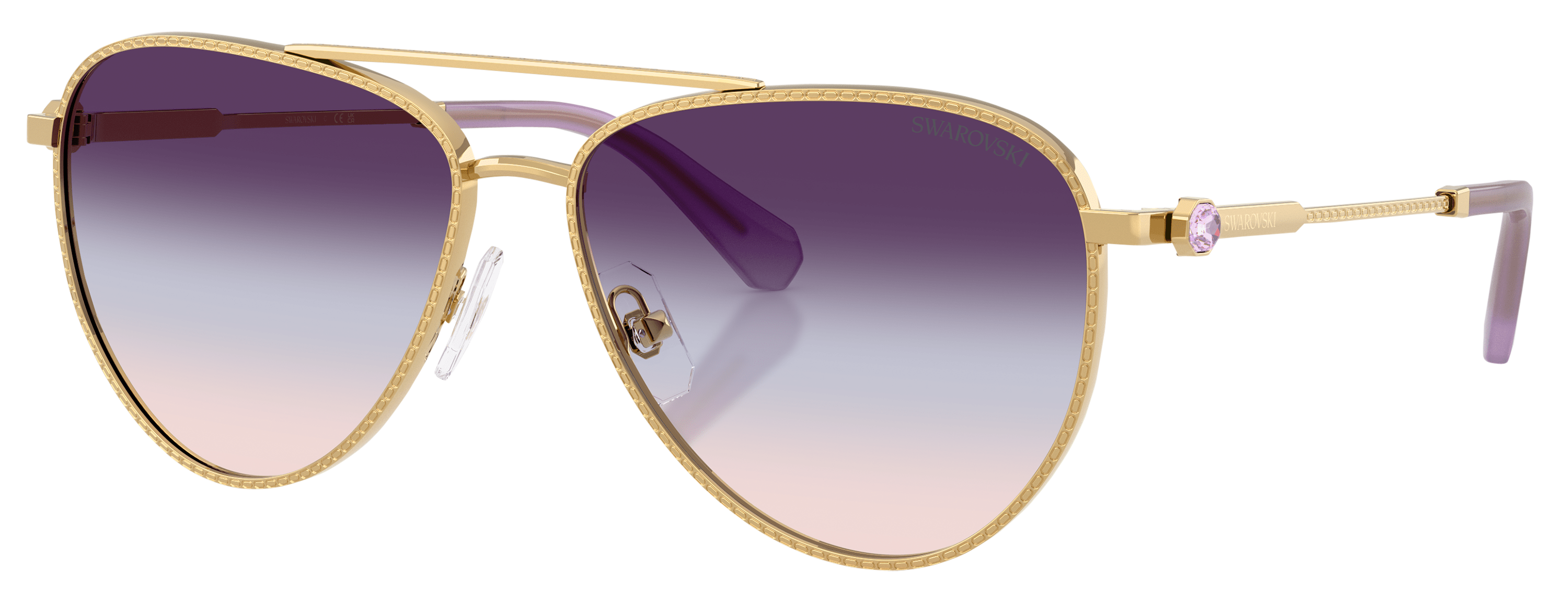 Image of Swarovski SK7031 Sunglasses for Ladies - Violet/Blue Gradient/Gold