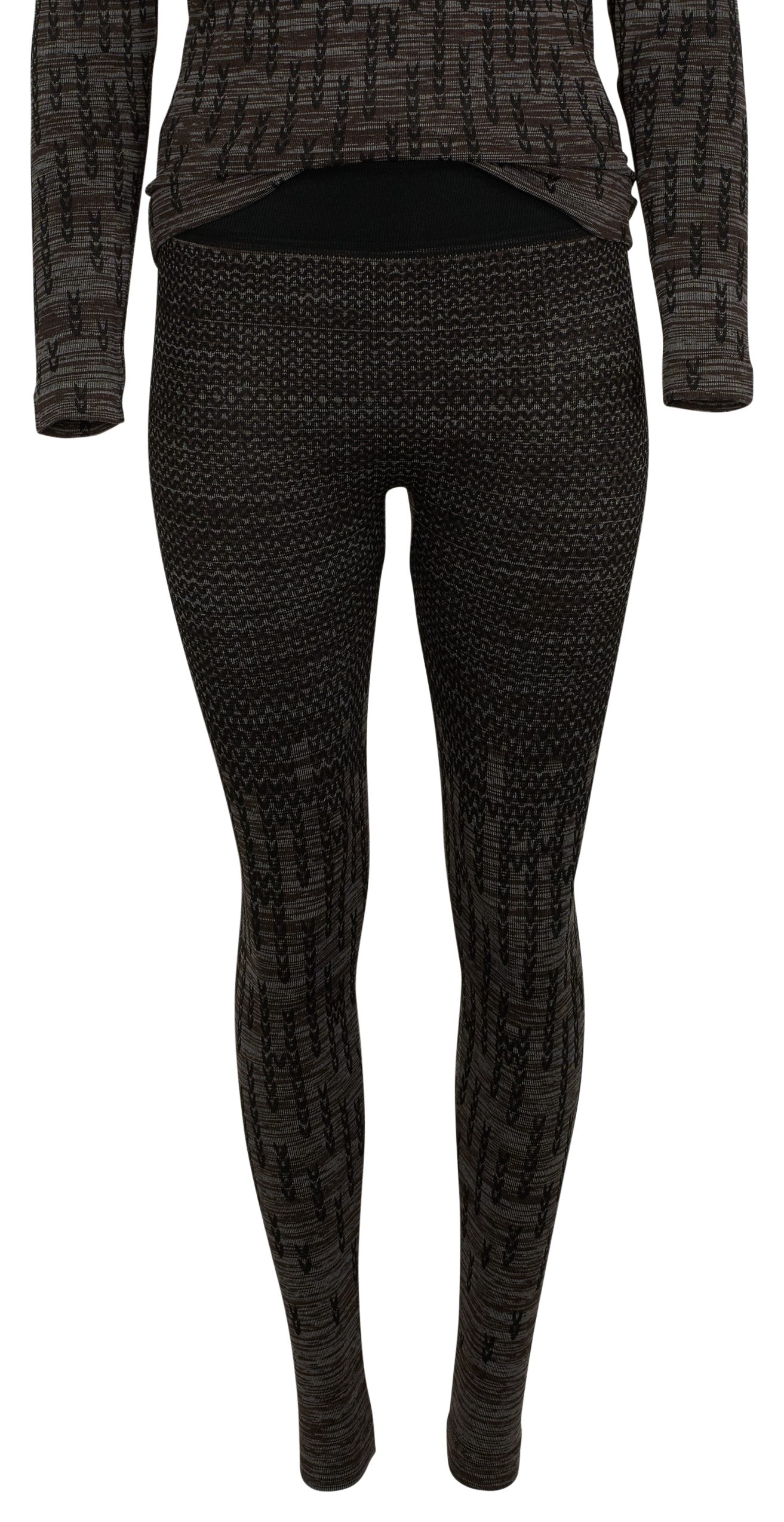 Image of Natural Reflections Plush Fleece Seamless Leggings - Jacquard Minidot - M