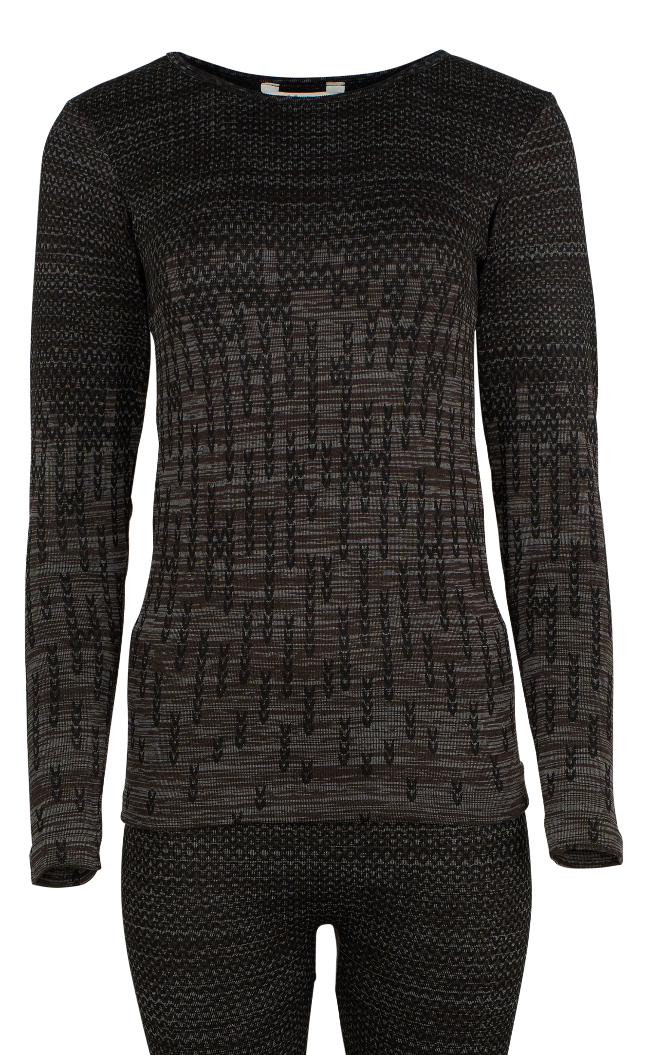 Image of Natural Reflections Plush Crew-Neck Fleece Long-Sleeve Sweatshirt - Jacquard Minidot - S