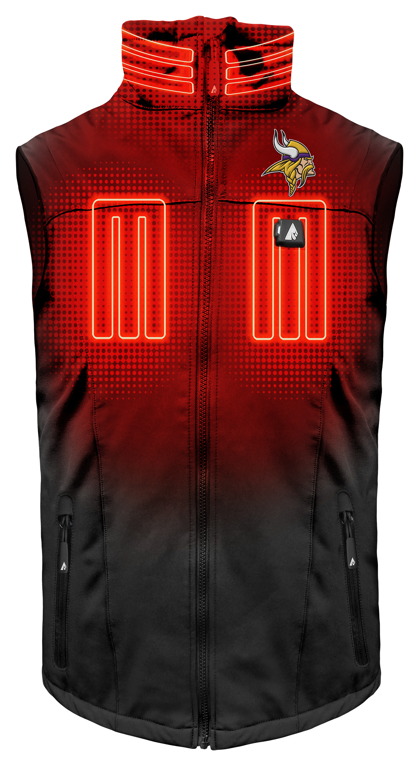 Men's ActionHeat  Black Minnesota Vikings 5V Softshell Battery Heated Full-Zip Vest