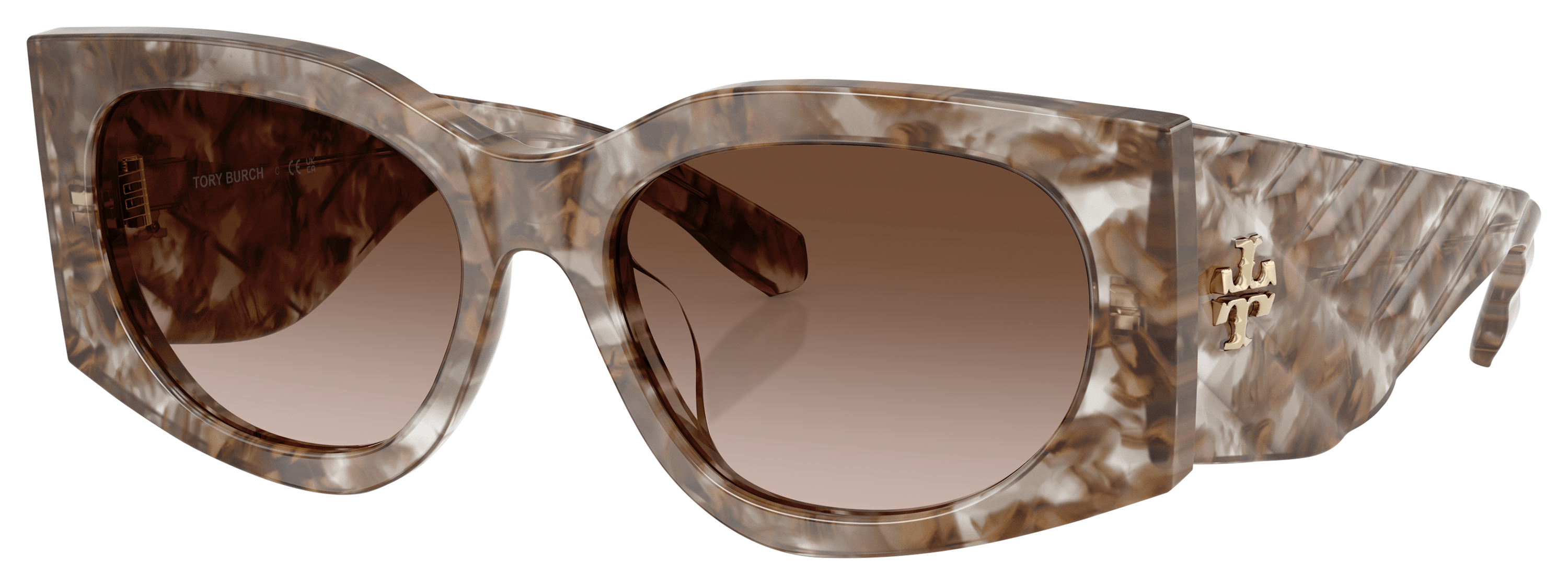 Image of Tory Burch TY7221U Sunglasses for Ladies - Brown Gradient/Clear/Brown Tortoise