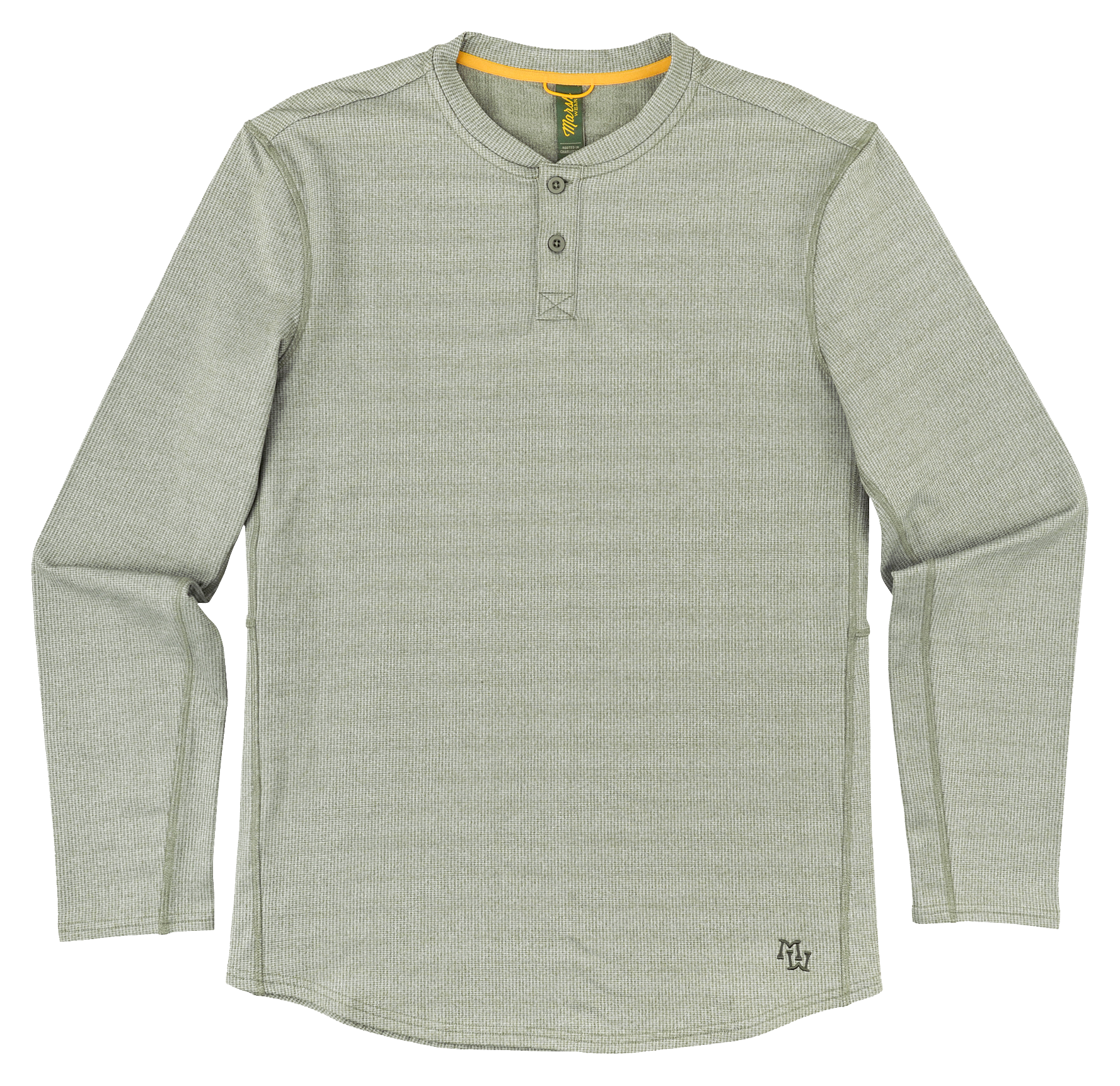 Image of Marsh Wear Harkers Island Fleece Long-Sleeve Henley for Men - Fossil Heather - M