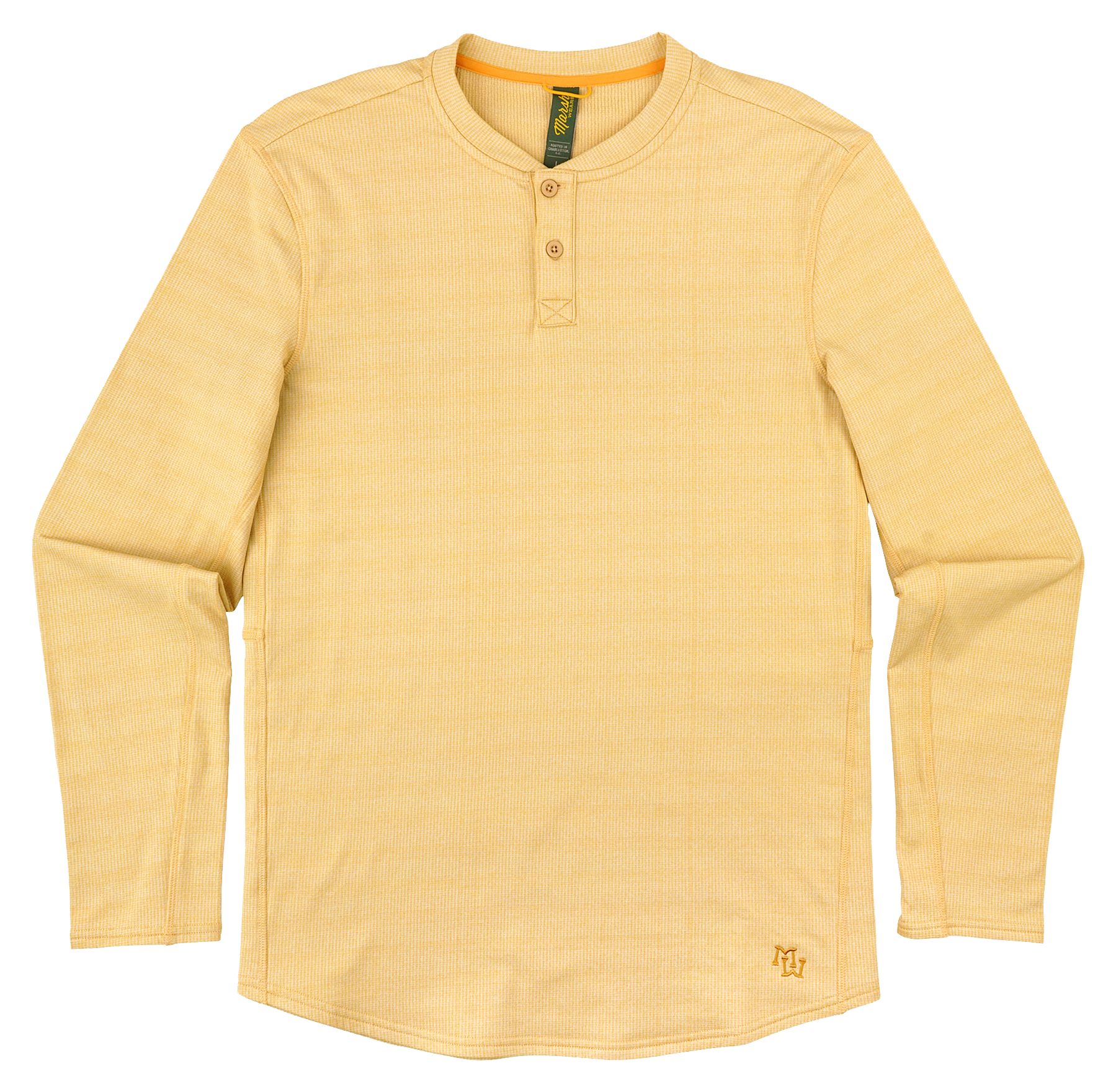 Image of Marsh Wear Harkers Island Fleece Long-Sleeve Henley for Men - Wheat Heather - L