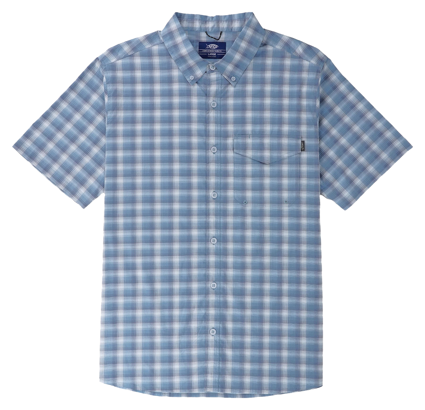 Image of AFTCO Portside Tech Vented Short-Sleeve Fishing Shirt for Men - Bering Sea - 2X