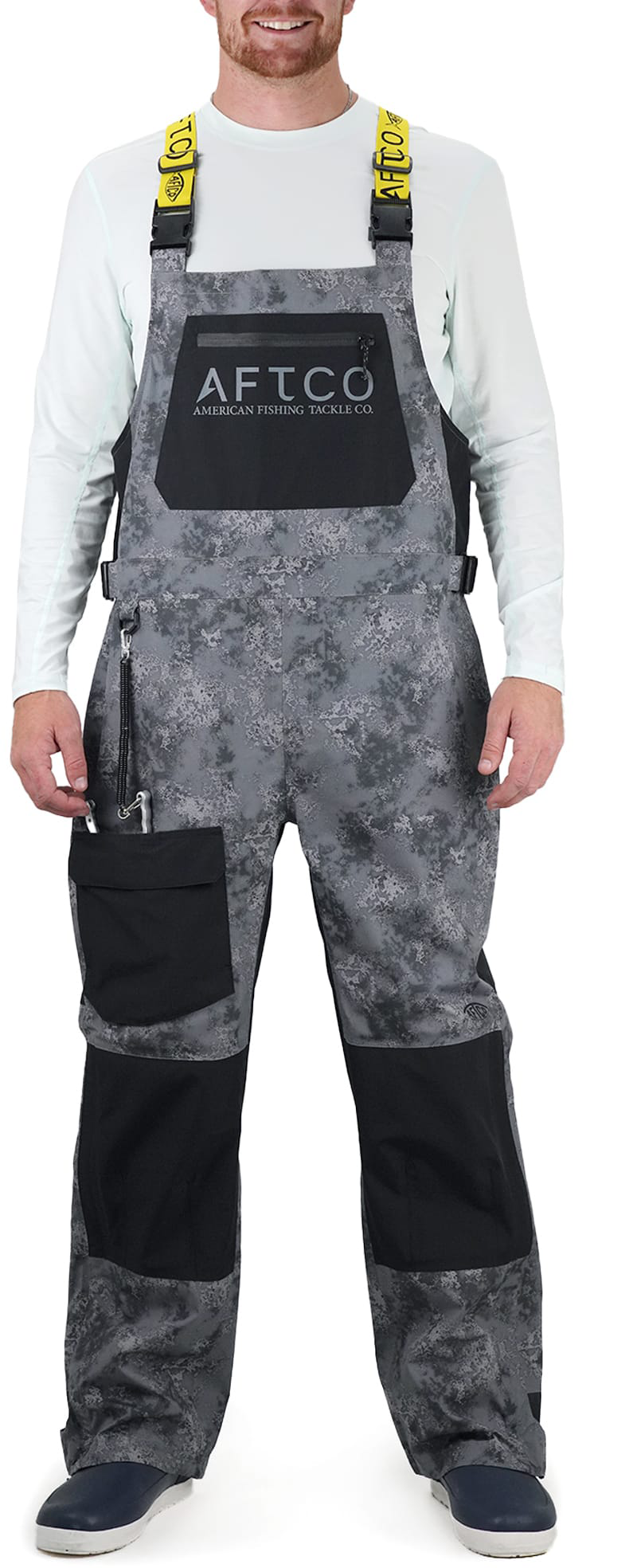 Image of AFTCO Barricade Bibs for Men - Charcoal Acid Camo